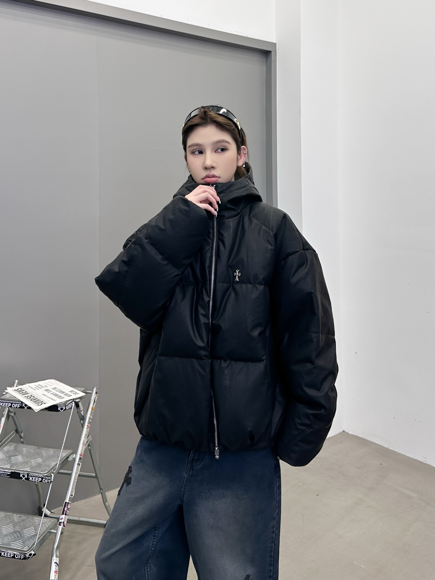 克罗心 ｜ 新款羽绒服，日本进口莱赛尔亚麻涂层面料加重沙洗工艺，90%鹅绒，男女同款，尺码sml