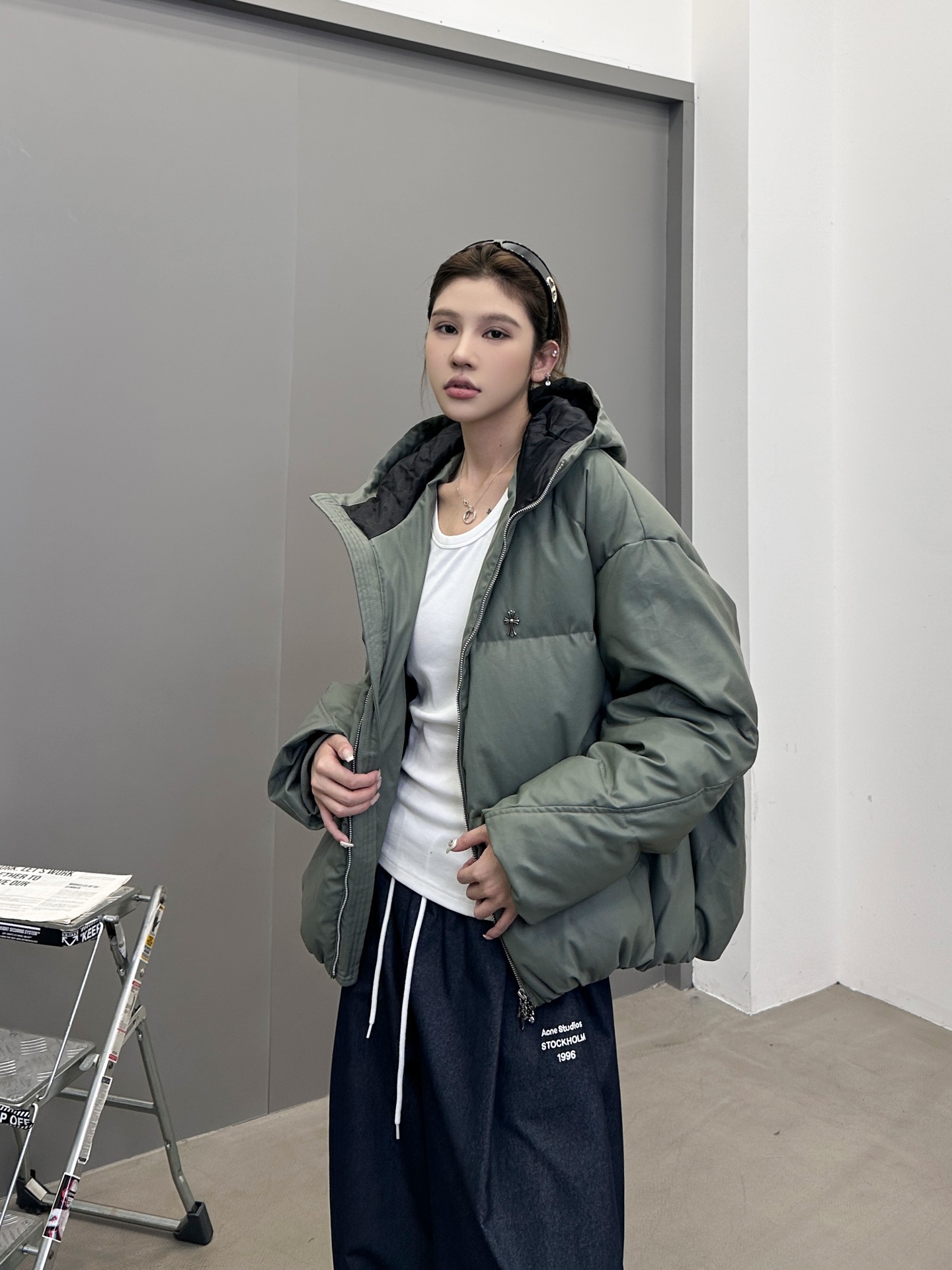 克罗心 ｜ 新款羽绒服，日本进口莱赛尔亚麻涂层面料加重沙洗工艺，90%鹅绒，男女同款，尺码sml