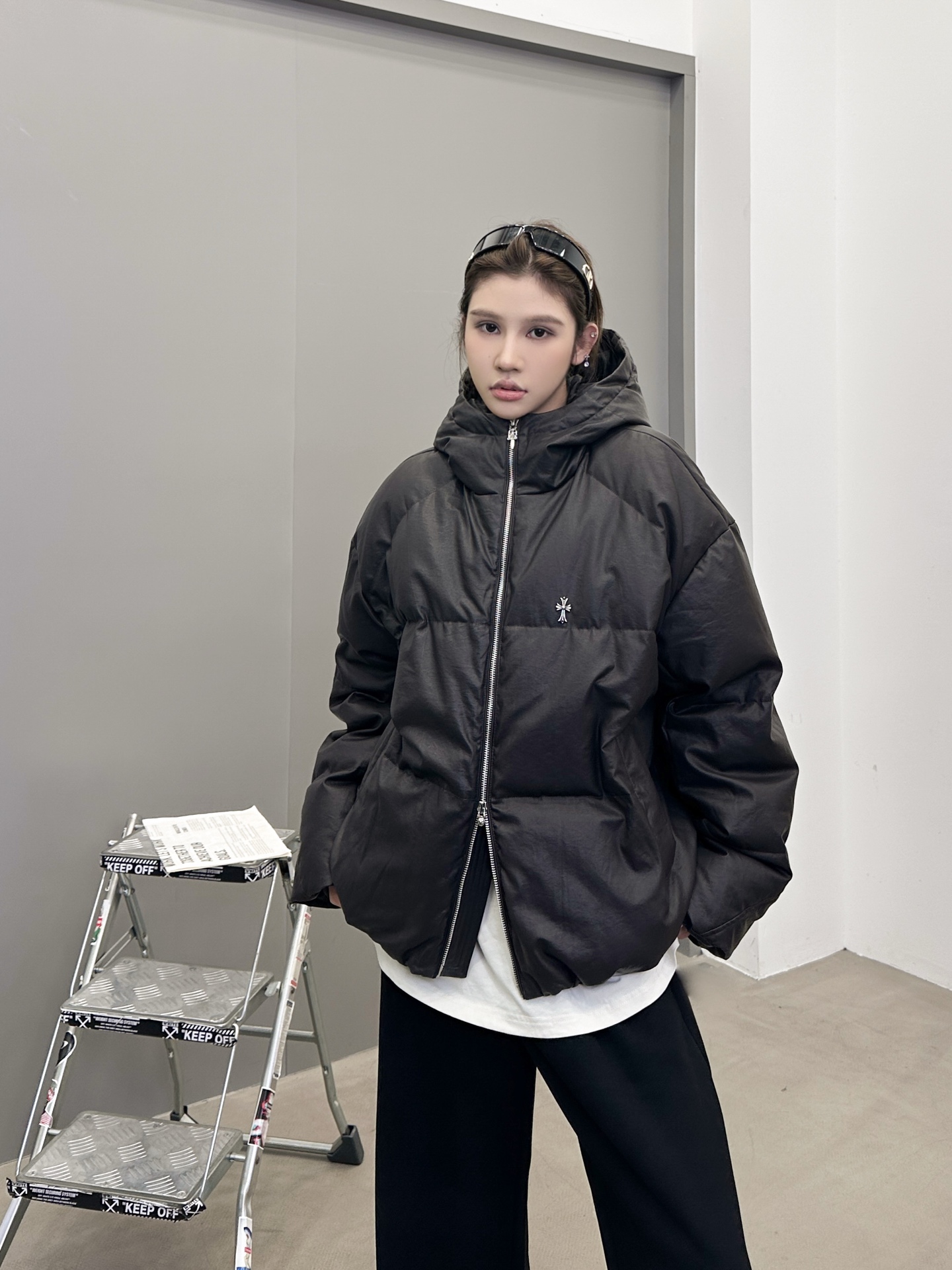 克罗心 ｜ 新款羽绒服，日本进口莱赛尔亚麻涂层面料加重沙洗工艺，90%鹅绒，男女同款，尺码sml