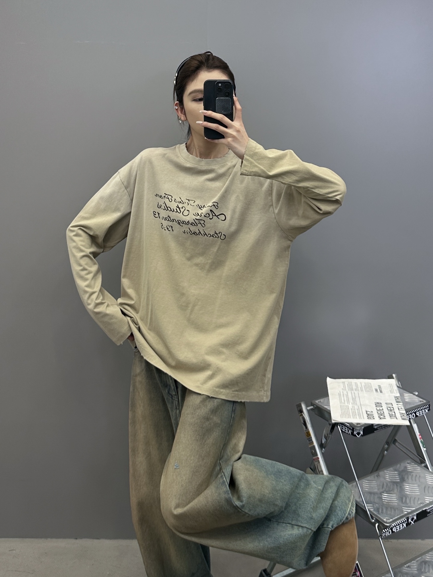 Acne ｜ 新款长袖t，成衣洗水喷色吊磨加印花工艺，男女同款，尺码sml