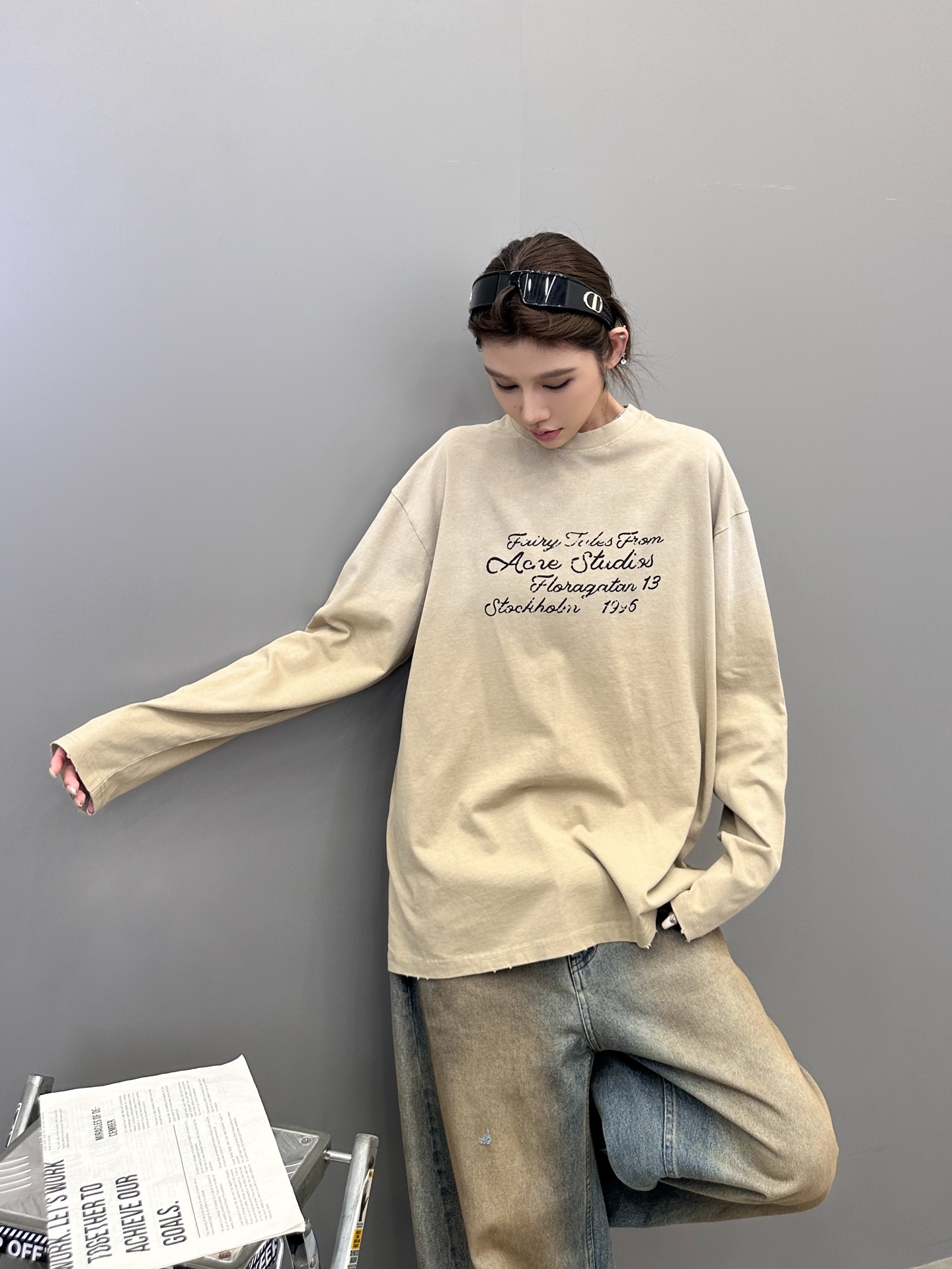 Acne ｜ 新款长袖t，成衣洗水喷色吊磨加印花工艺，男女同款，尺码sml