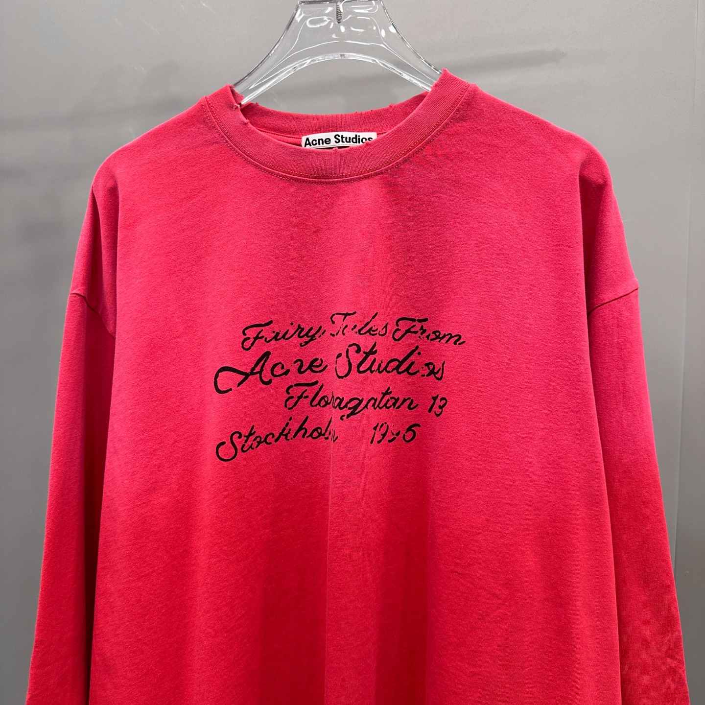 Acne ｜ 新款长袖t，成衣洗水喷色吊磨加印花工艺，男女同款，尺码sml