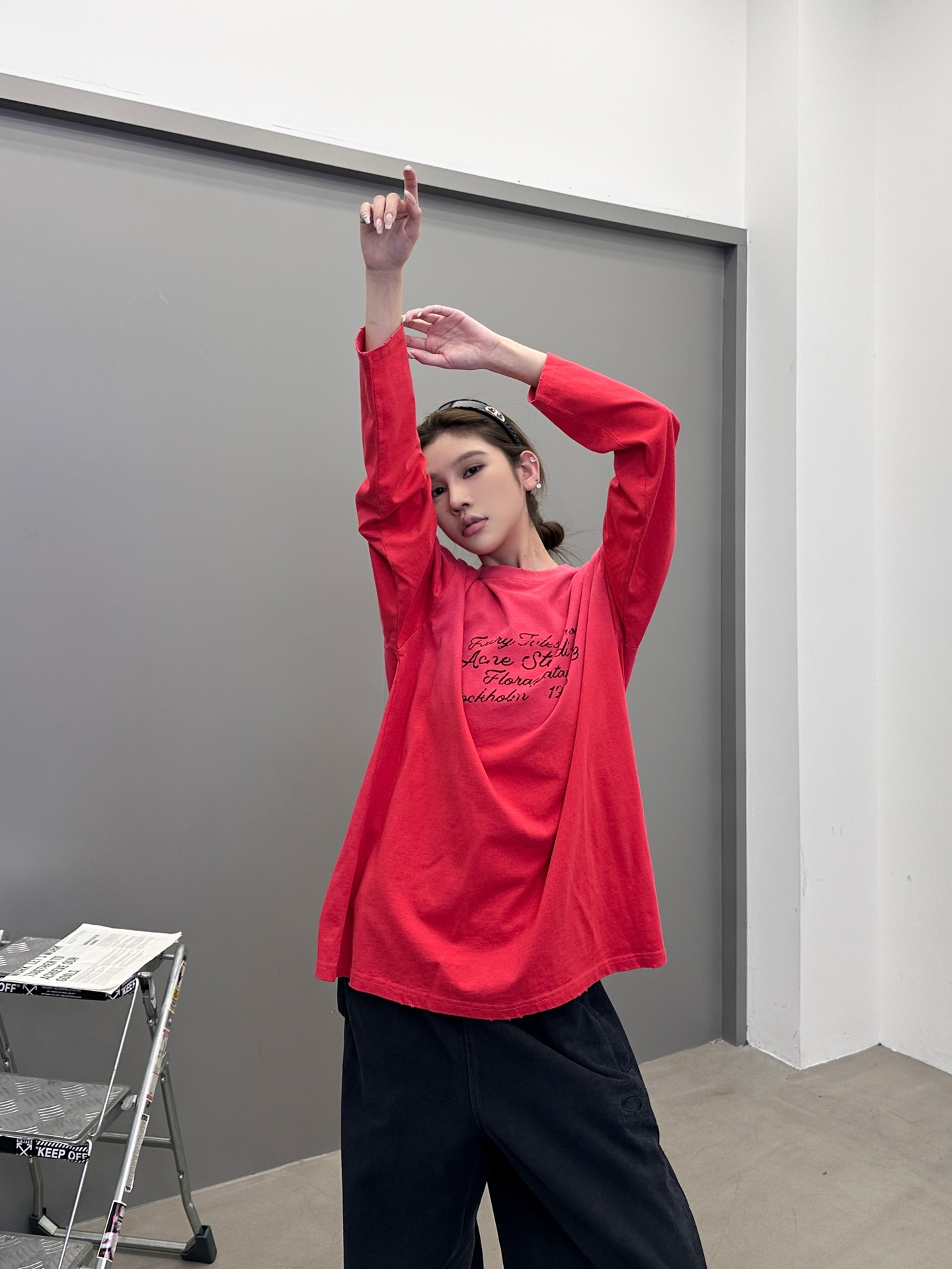 Acne ｜ 新款长袖t，成衣洗水喷色吊磨加印花工艺，男女同款，尺码sml