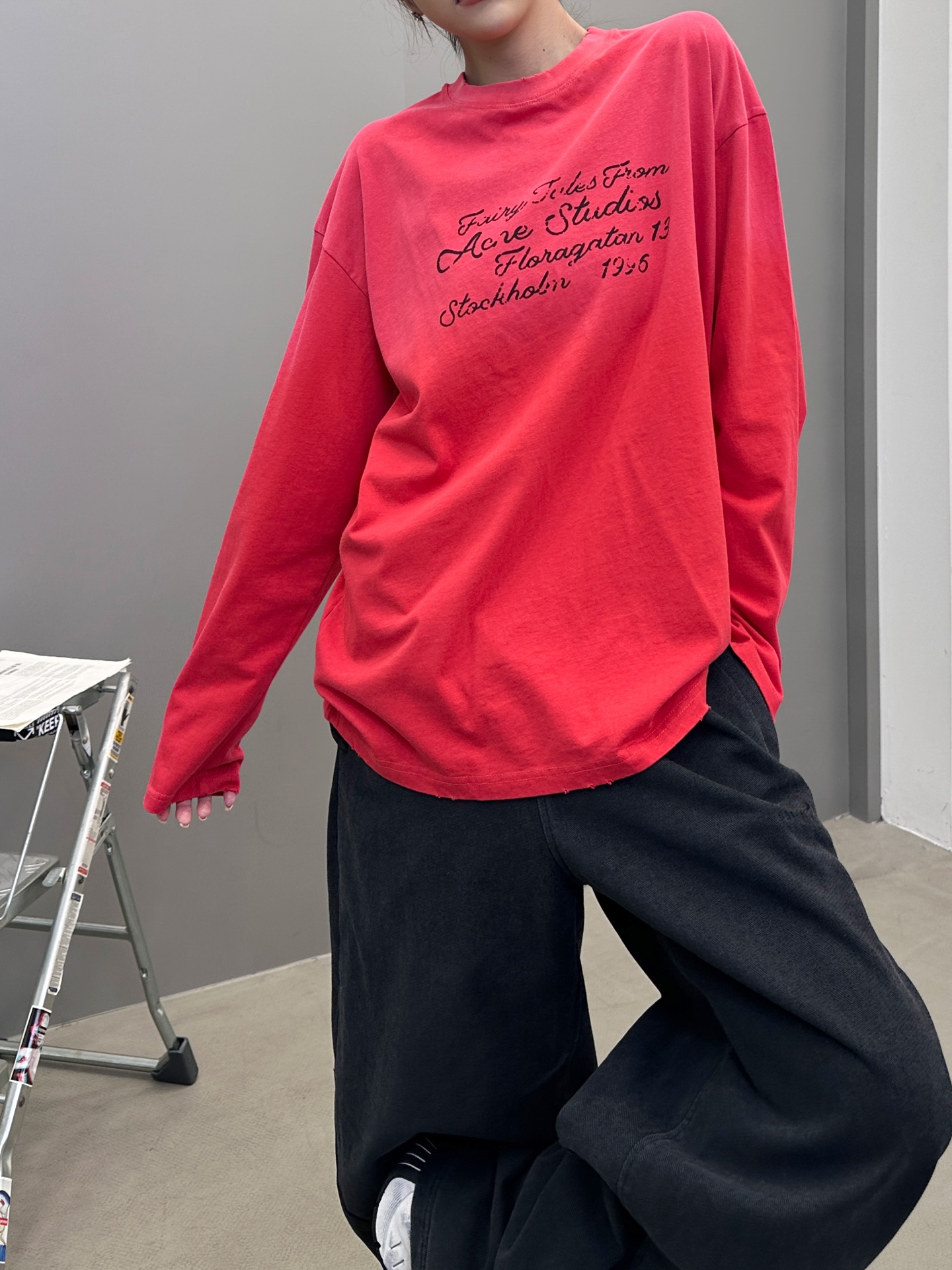 Acne ｜ 新款长袖t，成衣洗水喷色吊磨加印花工艺，男女同款，尺码sml