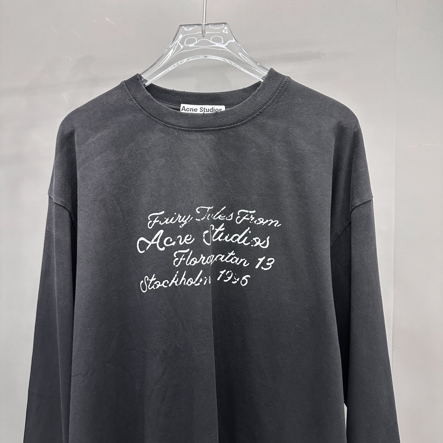 Acne ｜ 新款长袖t，成衣洗水喷色吊磨加印花工艺，男女同款，尺码sml