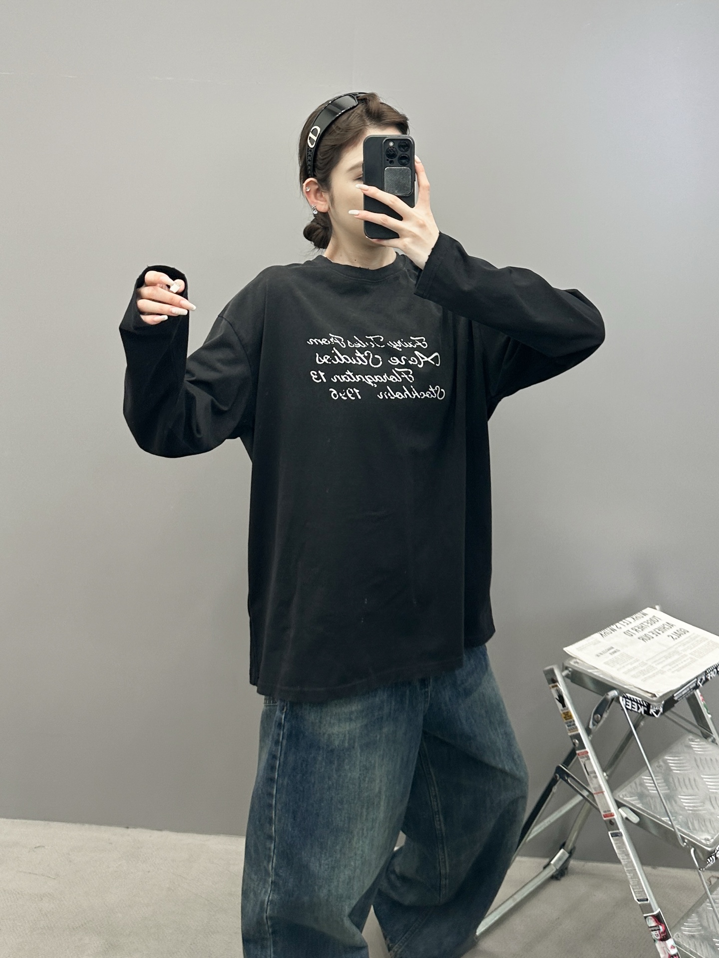 Acne ｜ 新款长袖t，成衣洗水喷色吊磨加印花工艺，男女同款，尺码sml