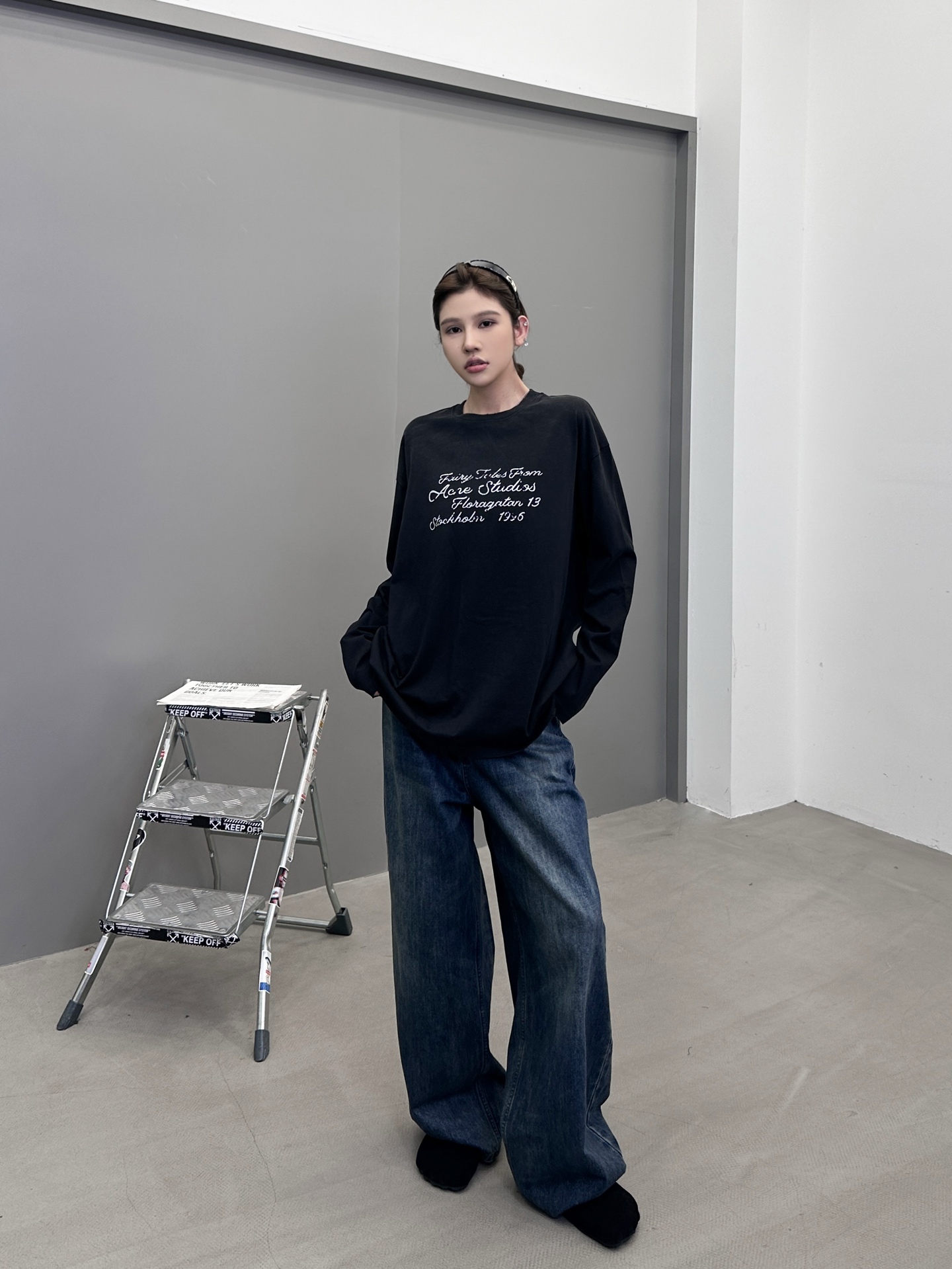 Acne ｜ 新款长袖t，成衣洗水喷色吊磨加印花工艺，男女同款，尺码sml