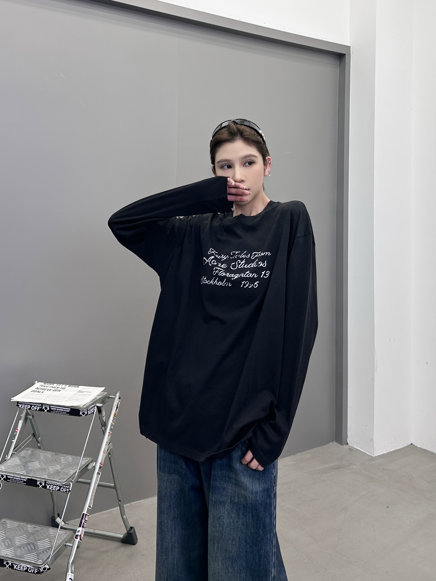 Acne ｜ 新款长袖t，成衣洗水喷色吊磨加印花工艺，男女同款，尺码sml