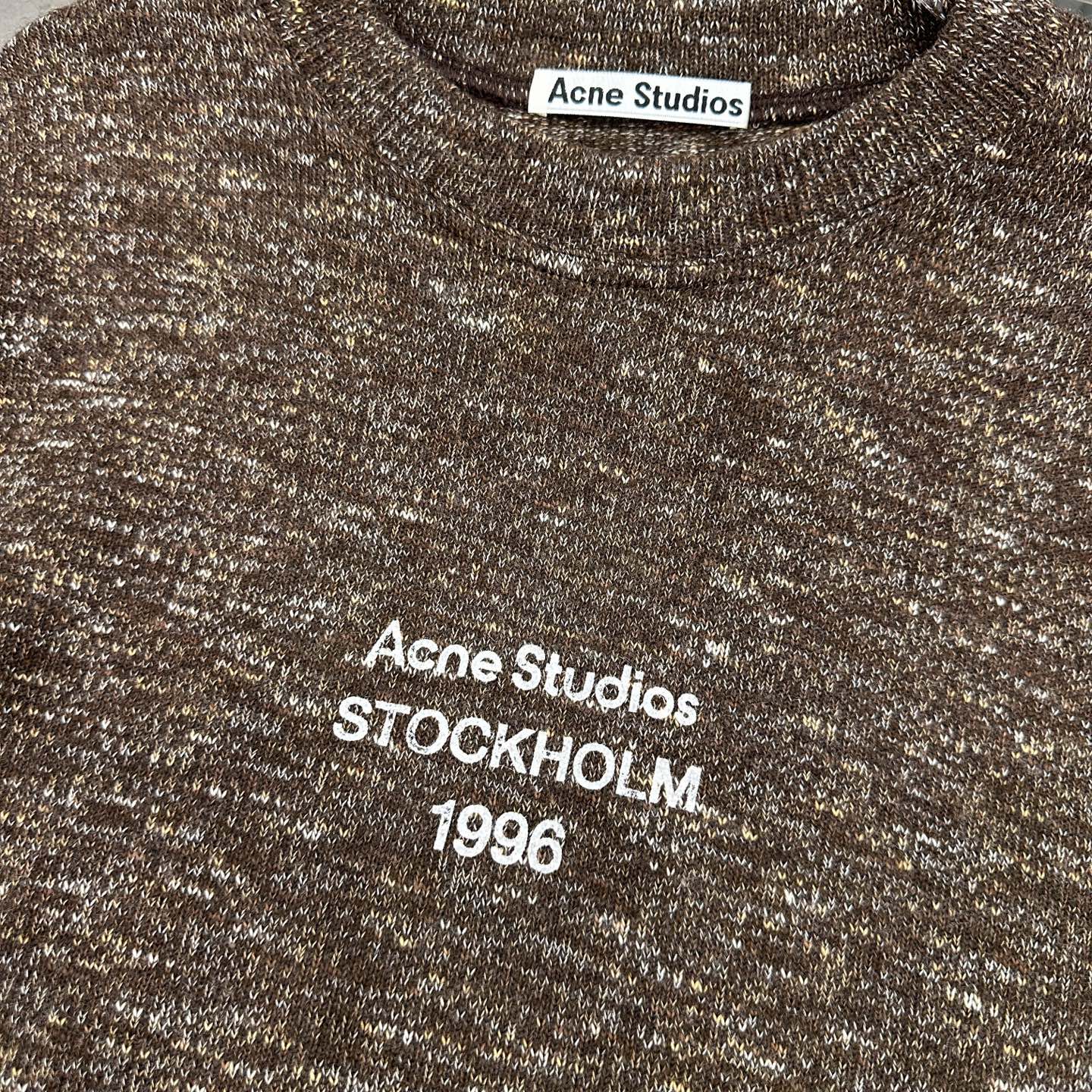 Acne ｜ 新款长袖t，经典印花标，特殊羊毛混纺面料，男女同款，尺码sml