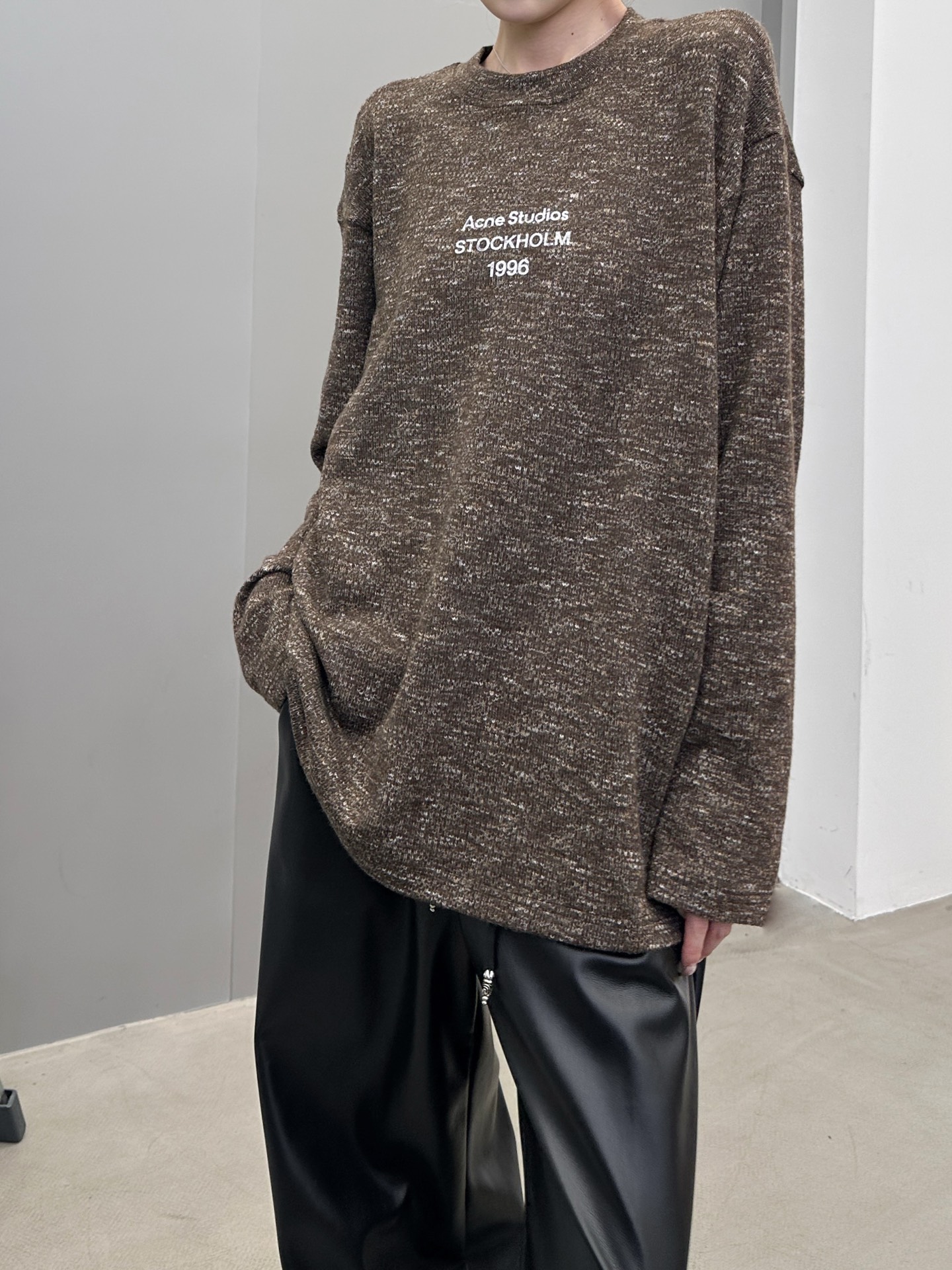 Acne ｜ 新款长袖t，经典印花标，特殊羊毛混纺面料，男女同款，尺码sml