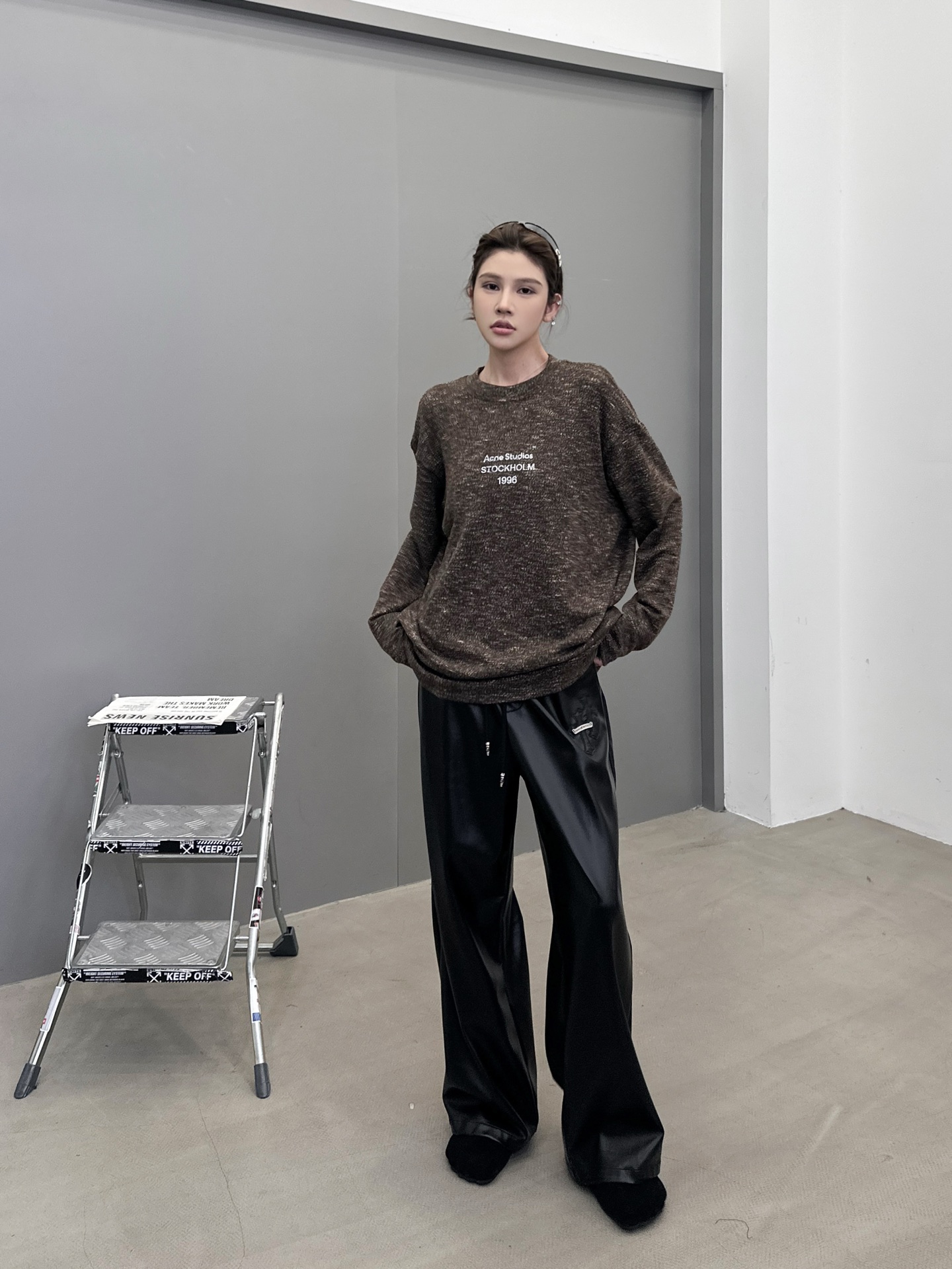 Acne ｜ 新款长袖t，经典印花标，特殊羊毛混纺面料，男女同款，尺码sml