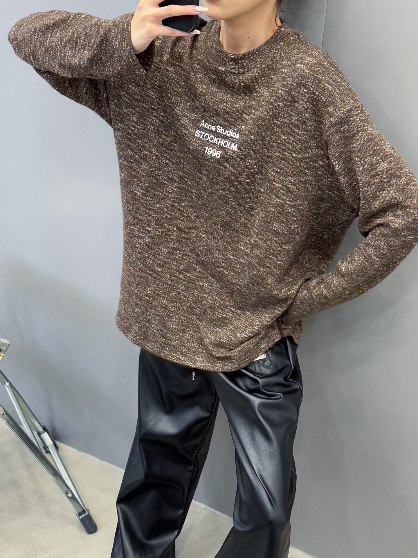 Acne ｜ 新款长袖t，经典印花标，特殊羊毛混纺面料，男女同款，尺码sml