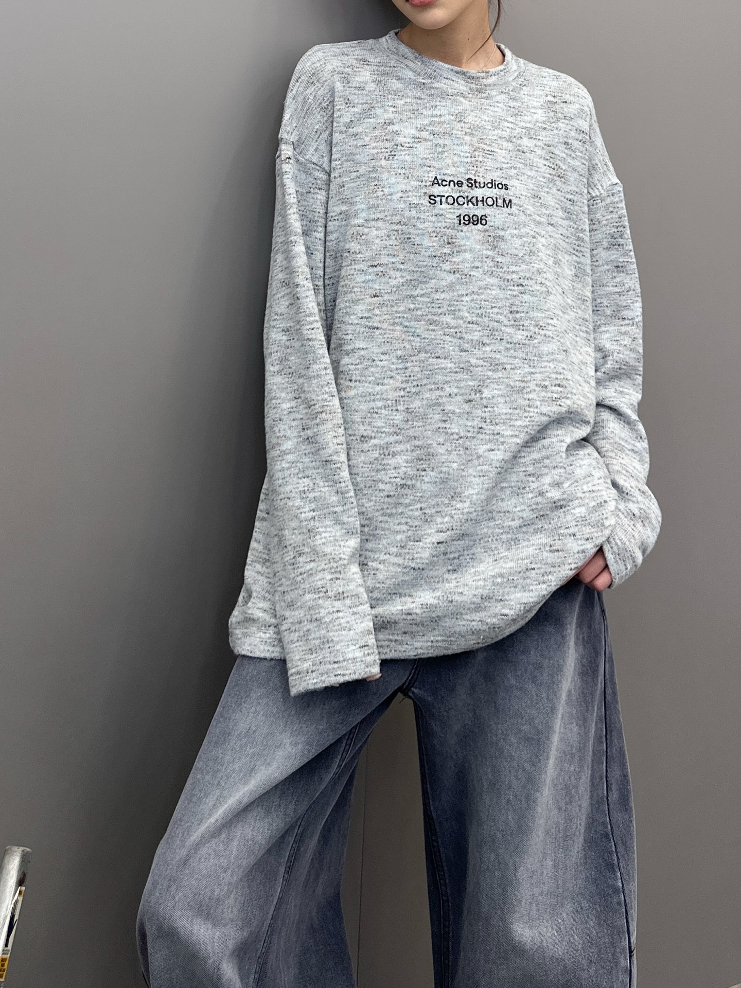 Acne ｜ 新款长袖t，经典印花标，特殊羊毛混纺面料，男女同款，尺码sml