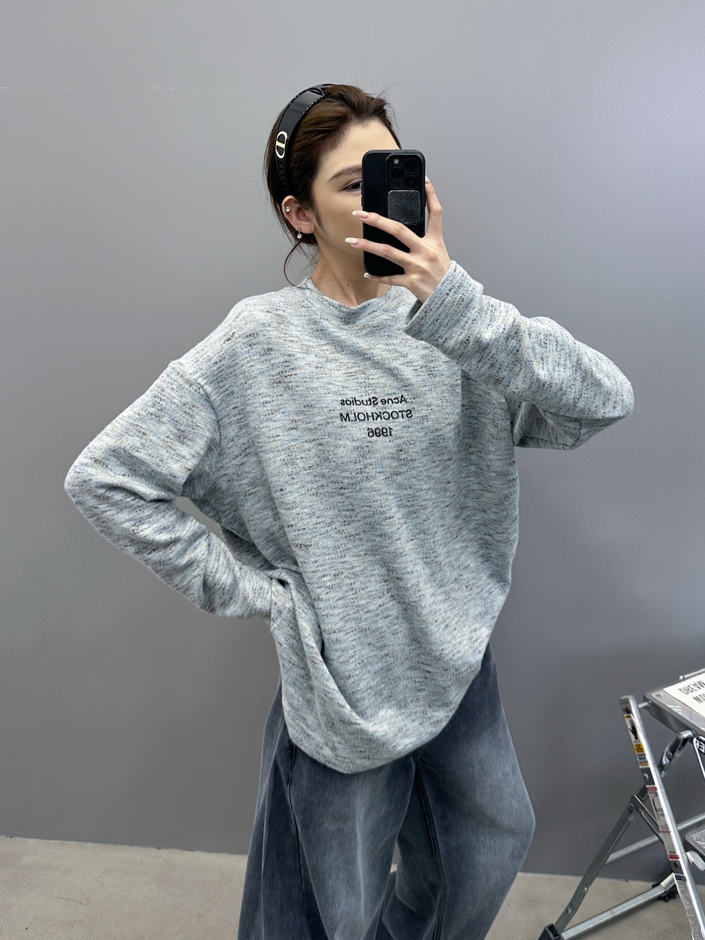 Acne ｜ 新款长袖t，经典印花标，特殊羊毛混纺面料，男女同款，尺码sml