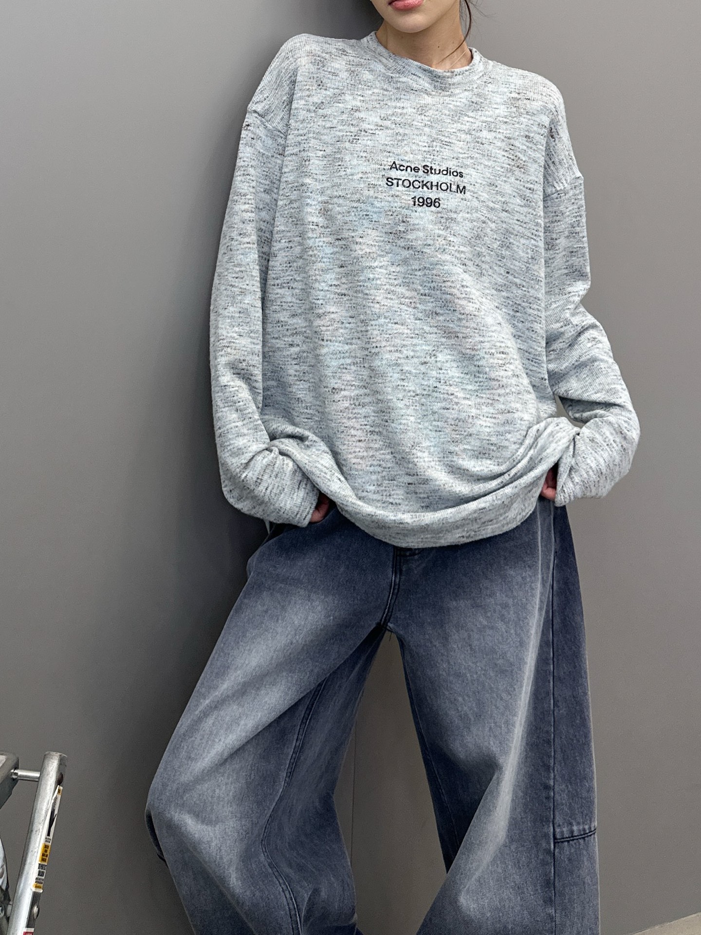 Acne ｜ 新款长袖t，经典印花标，特殊羊毛混纺面料，男女同款，尺码sml