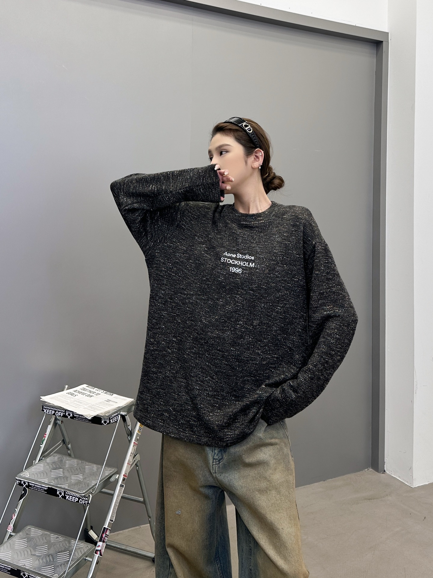 Acne ｜ 新款长袖t，经典印花标，特殊羊毛混纺面料，男女同款，尺码sml