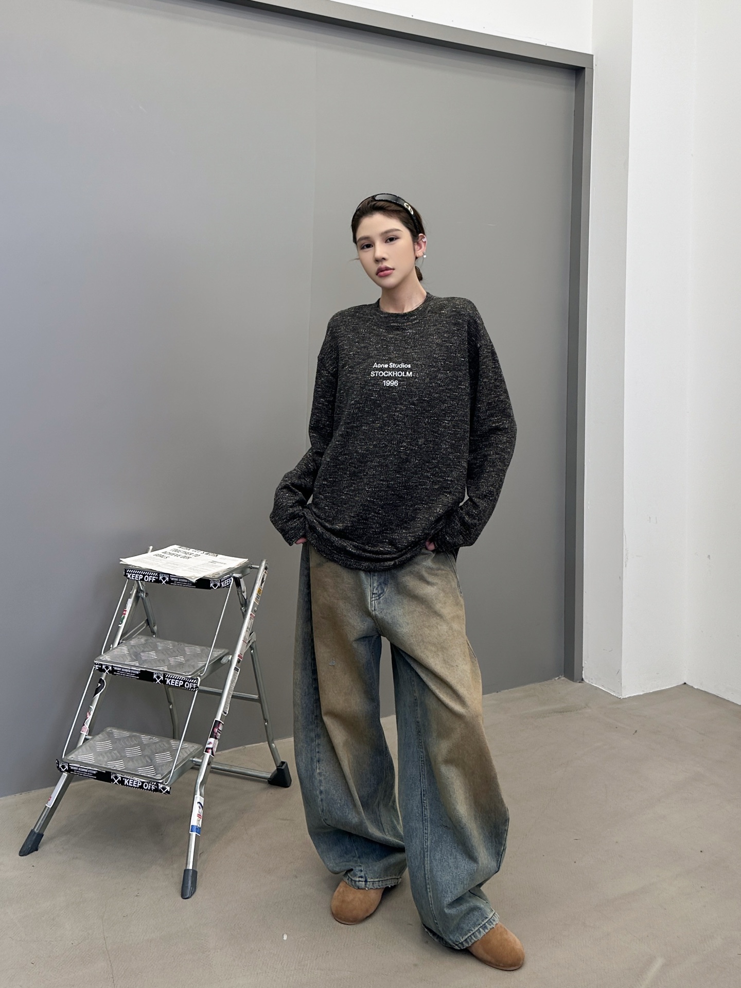 Acne ｜ 新款长袖t，经典印花标，特殊羊毛混纺面料，男女同款，尺码sml