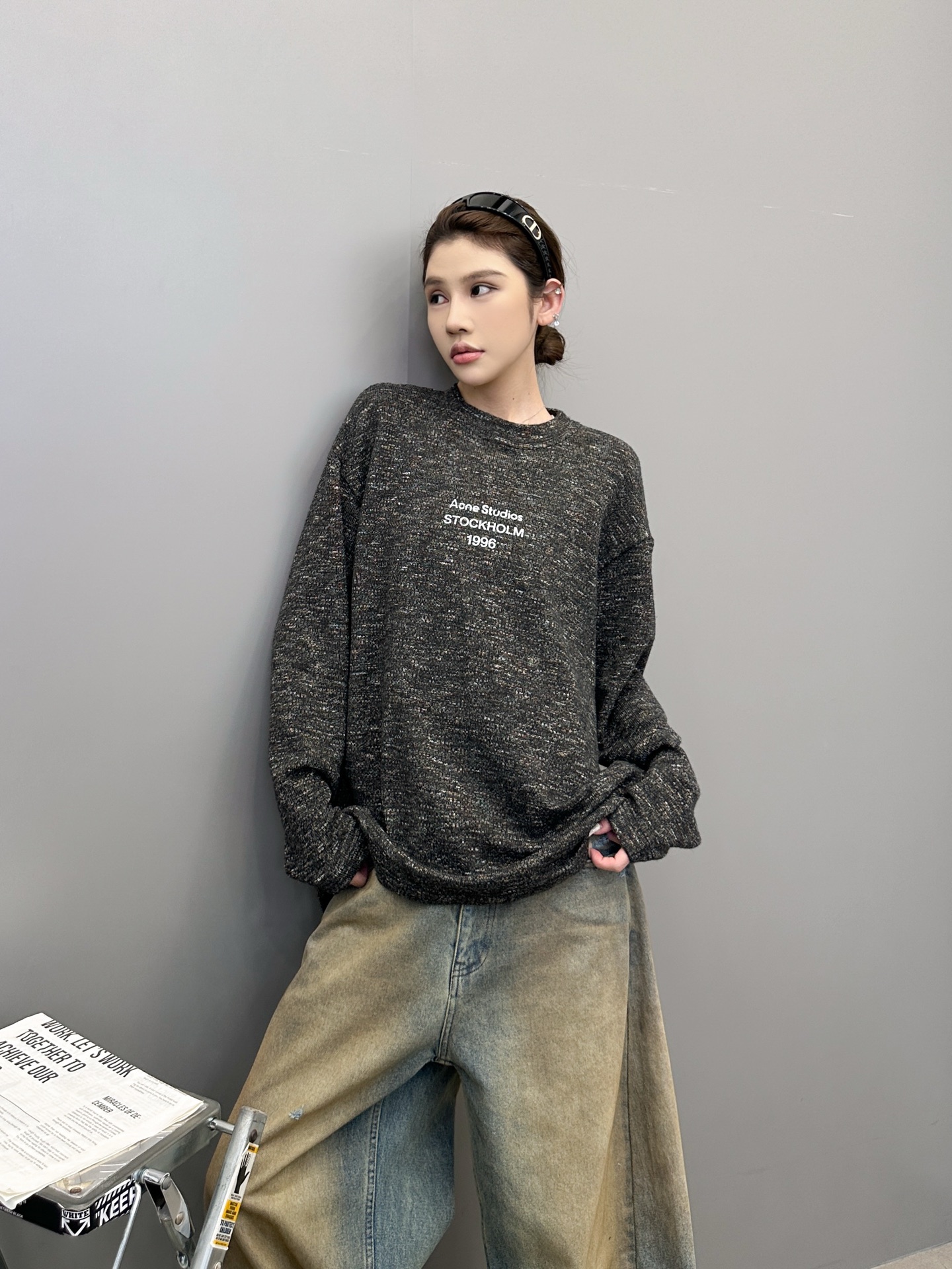 Acne ｜ 新款长袖t，经典印花标，特殊羊毛混纺面料，男女同款，尺码sml