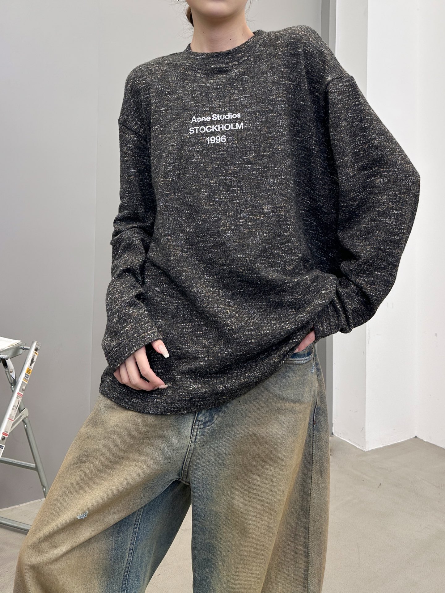 Acne ｜ 新款长袖t，经典印花标，特殊羊毛混纺面料，男女同款，尺码sml