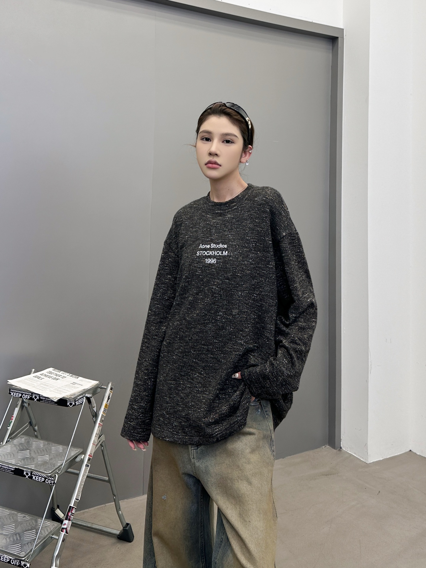 Acne ｜ 新款长袖t，经典印花标，特殊羊毛混纺面料，男女同款，尺码sml