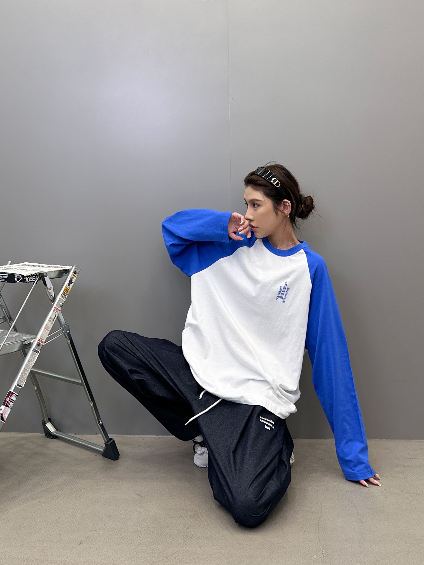 克罗心 ｜ 新款长袖t，成衣洗水多处印花工艺，拼接撞色款式，男女同款，尺码sml