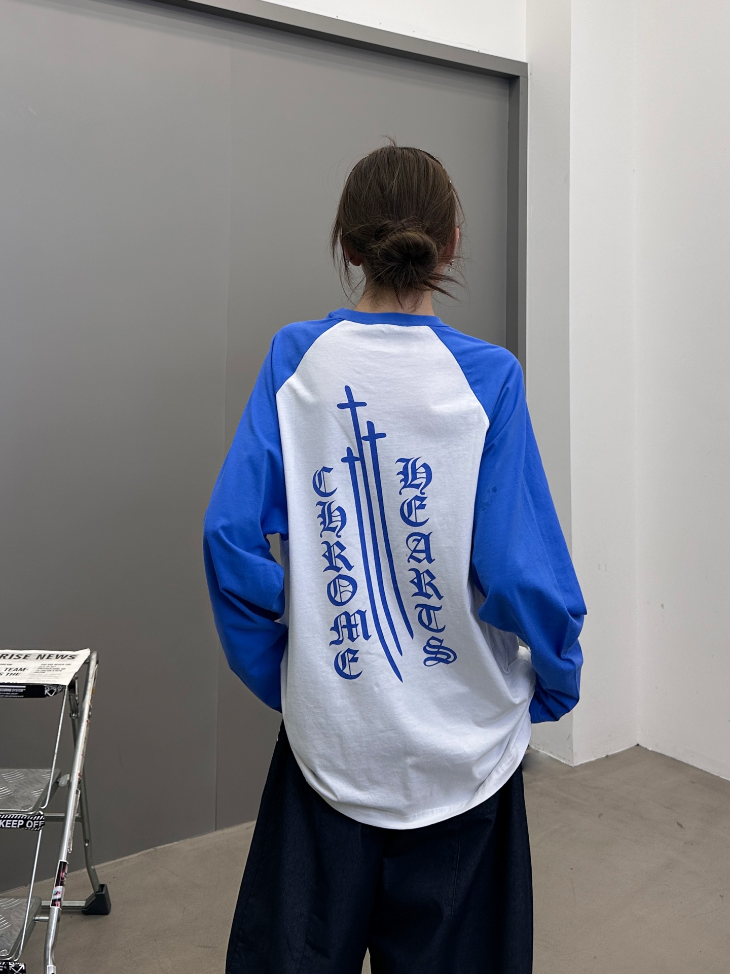 克罗心 ｜ 新款长袖t，成衣洗水多处印花工艺，拼接撞色款式，男女同款，尺码sml