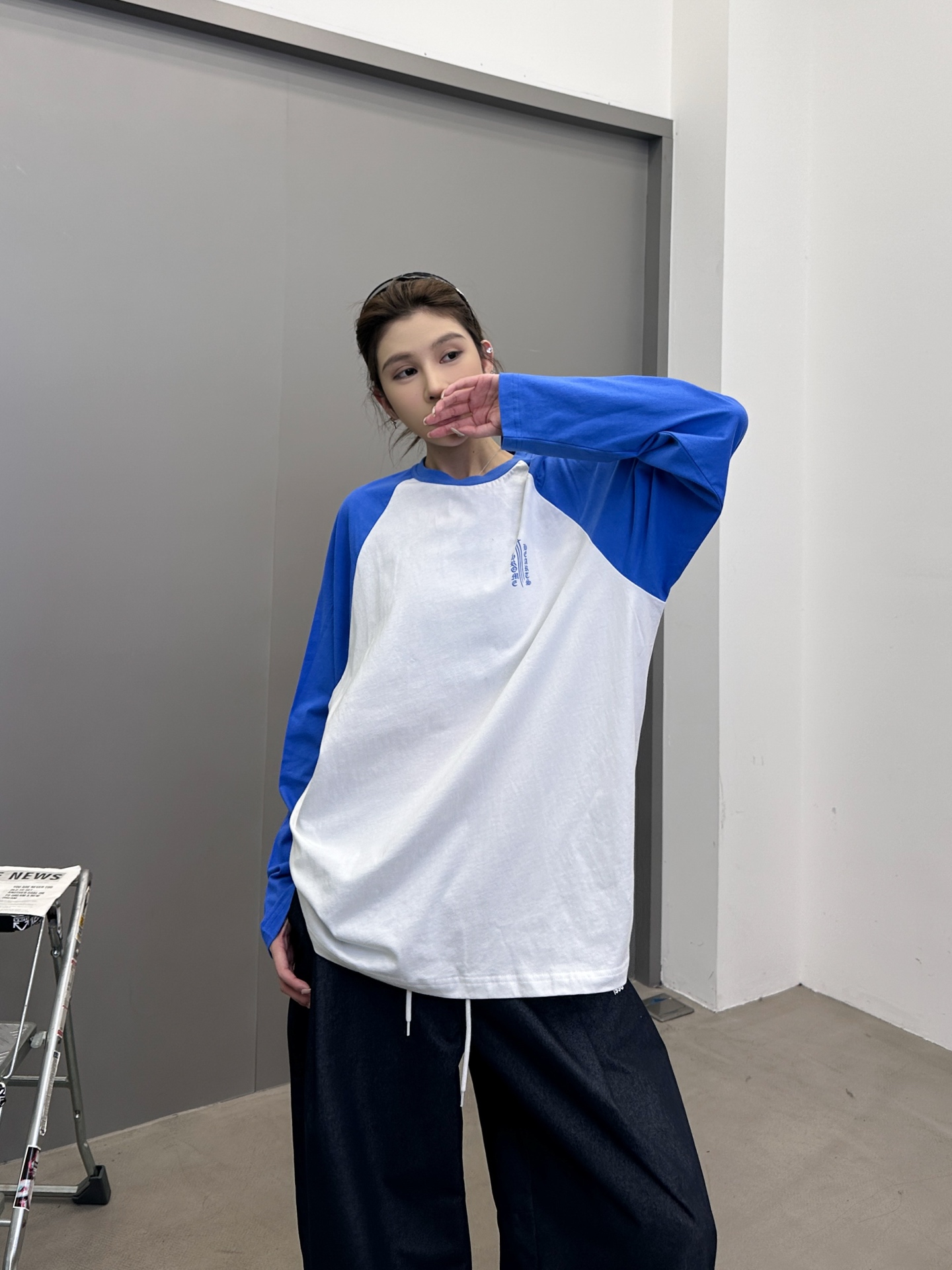 克罗心 ｜ 新款长袖t，成衣洗水多处印花工艺，拼接撞色款式，男女同款，尺码sml