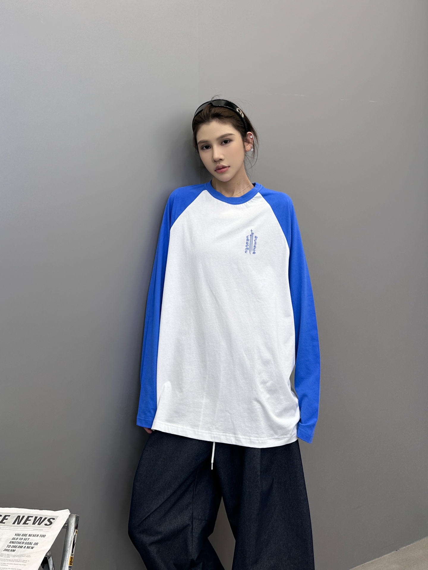 克罗心 ｜ 新款长袖t，成衣洗水多处印花工艺，拼接撞色款式，男女同款，尺码sml