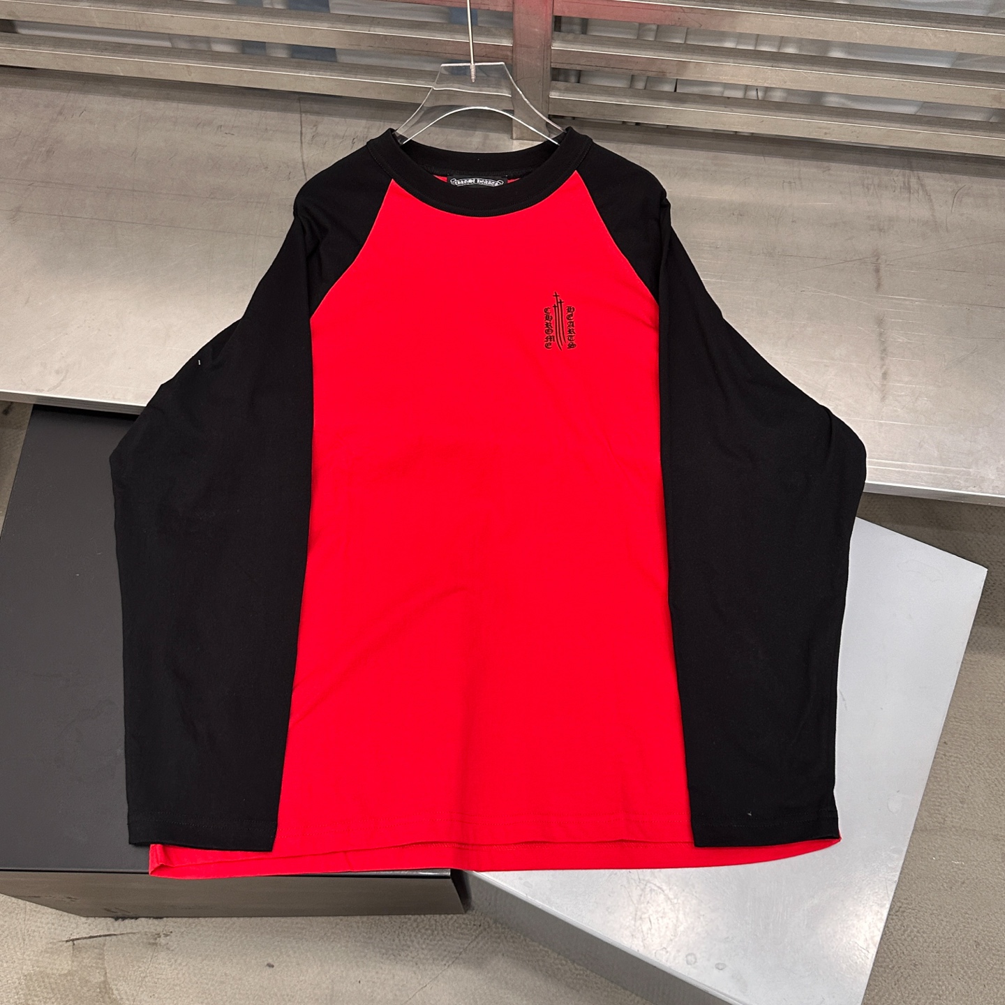 Chrome Hearts new long sleeve T-shirt, multi-print, color block, unisex sizes S/M/L.-Big cat