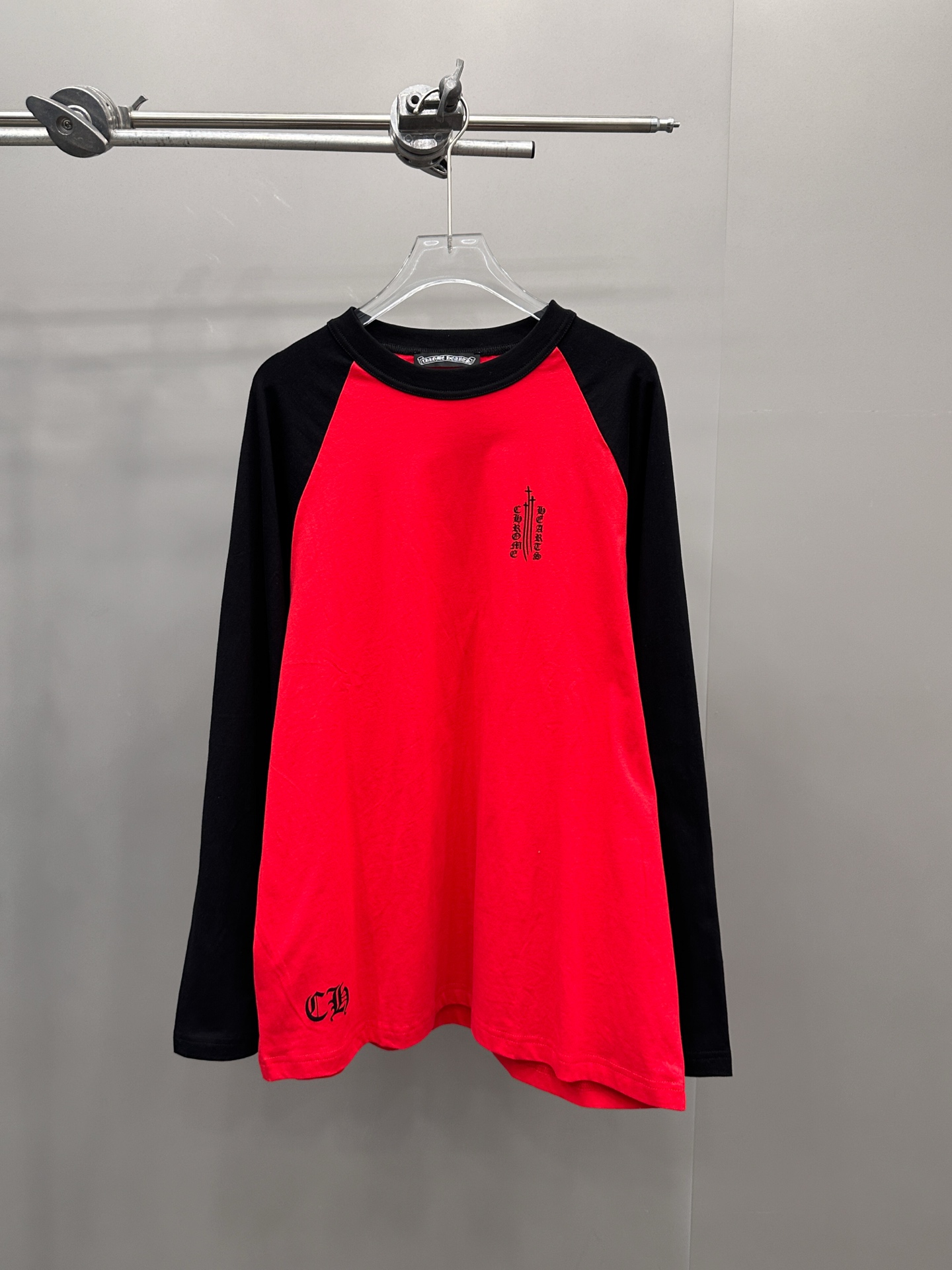 Chrome Hearts new long sleeve T-shirt, multi-print, color block, unisex sizes S/M/L.-Big cat