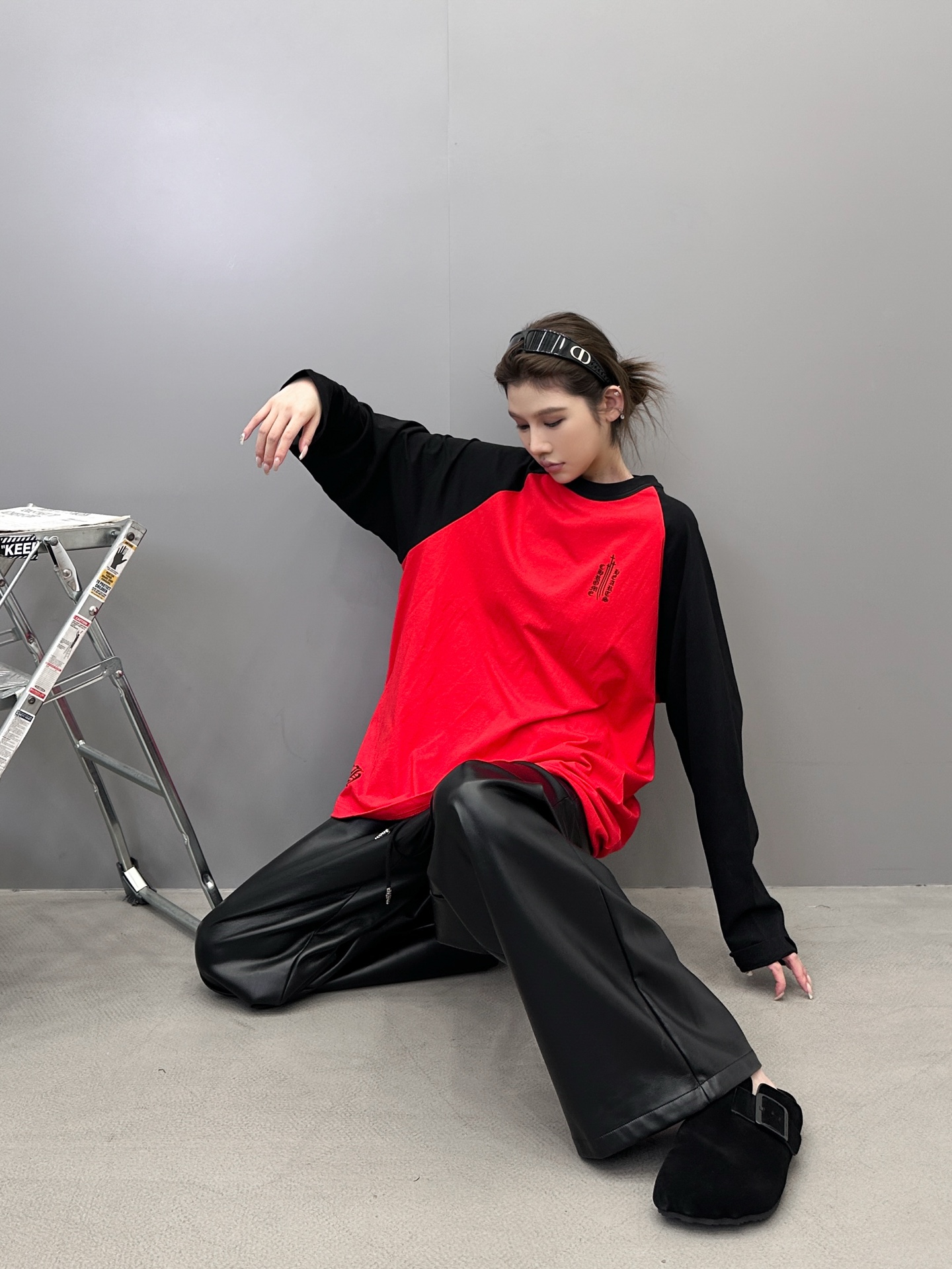 克罗心 ｜ 新款长袖t，成衣洗水多处印花工艺，拼接撞色款式，男女同款，尺码sml