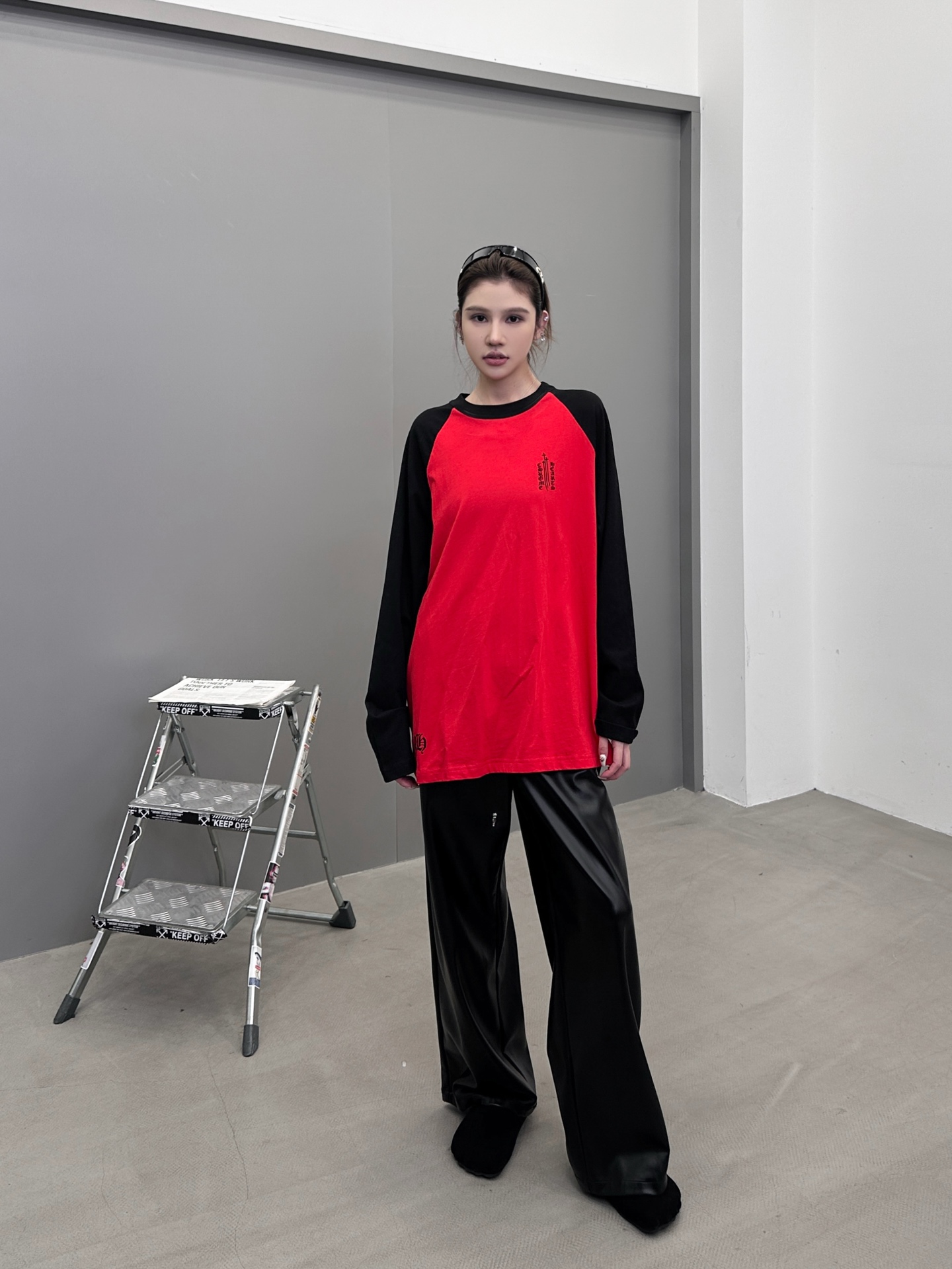 克罗心 ｜ 新款长袖t，成衣洗水多处印花工艺，拼接撞色款式，男女同款，尺码sml