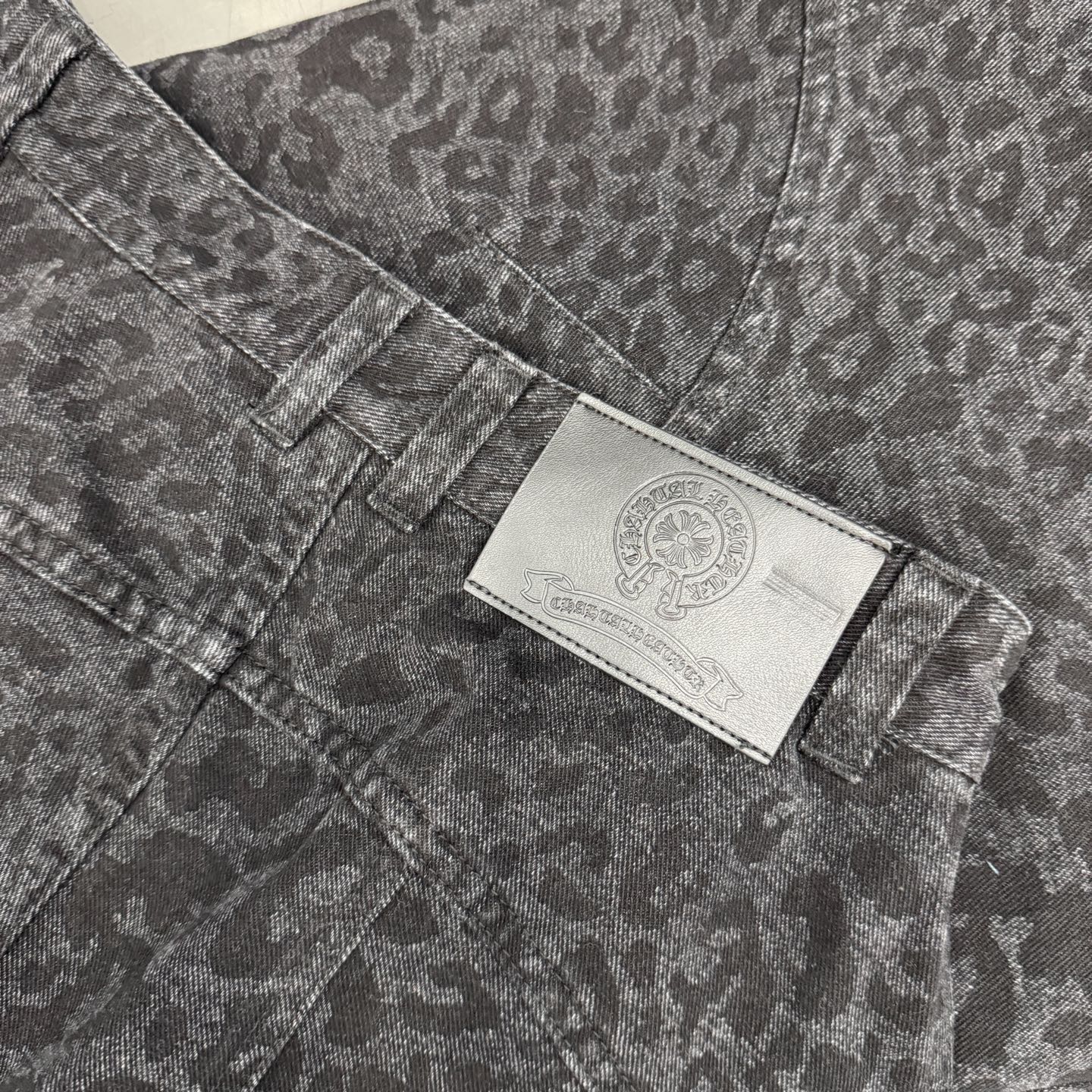 Chrome Hearts leopard print pants, new casual style, washed for softness, Tencel cotton blend, sizes S/M/L.-Big cat