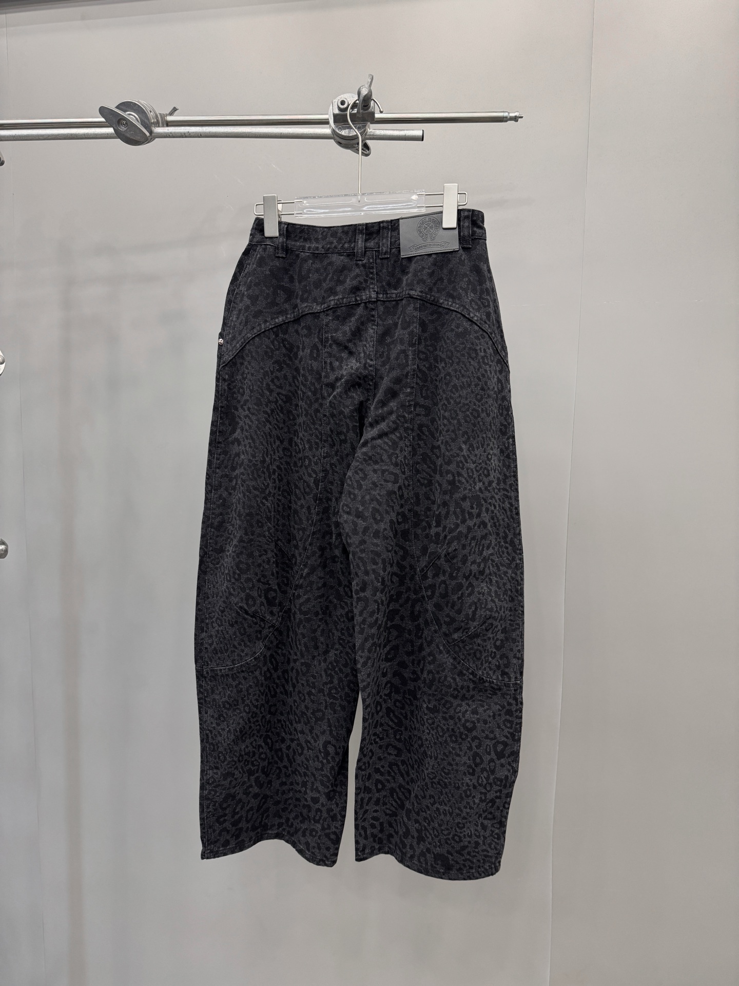 Chrome Hearts leopard print pants, new casual style, washed for softness, Tencel cotton blend, sizes S/M/L.-Big cat