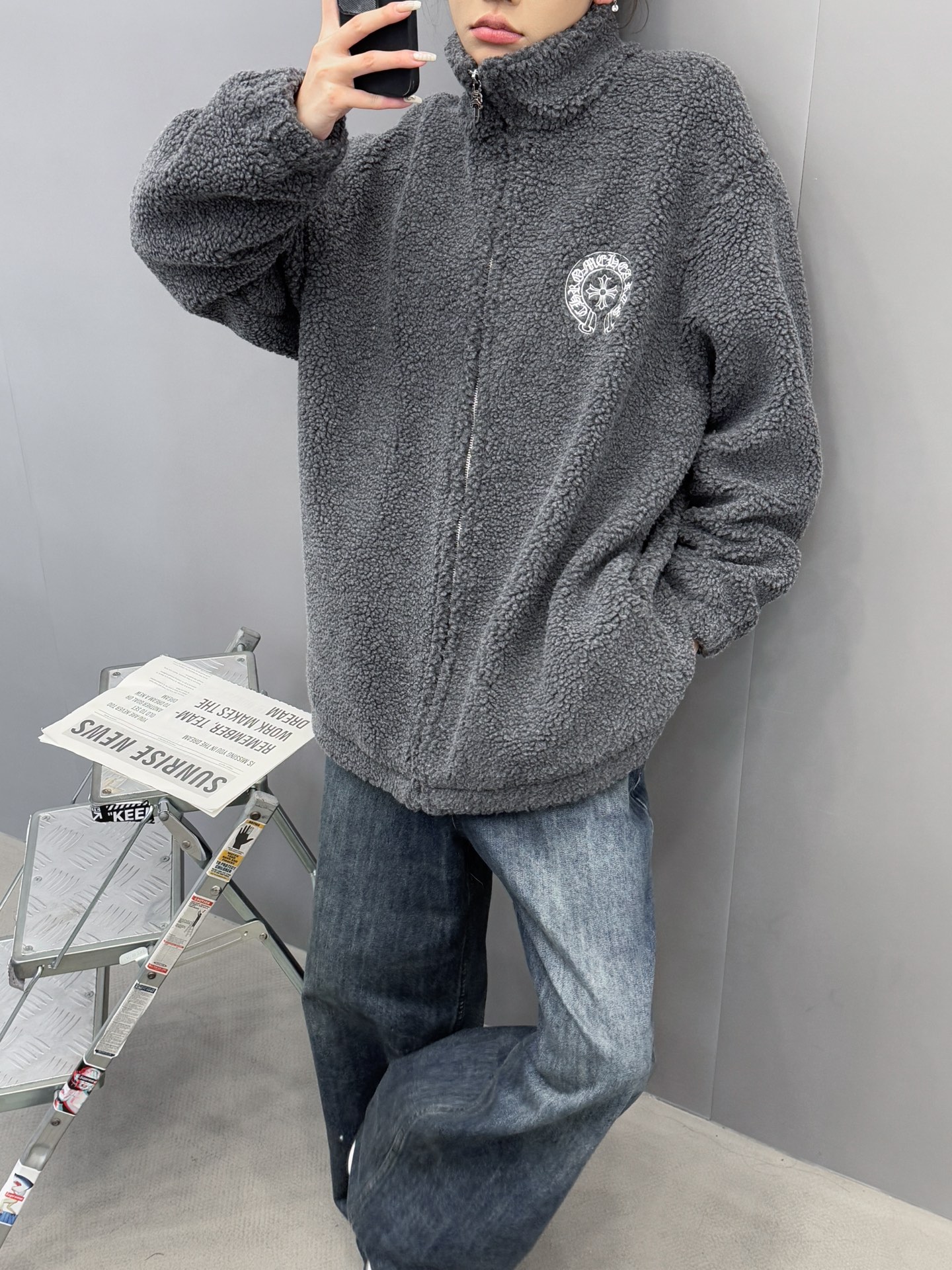 克罗心 ｜ 新款摇粒绒外套，全身多处刺绣标，高密加厚摇粒绒保暖面料，男女同款，尺码sml