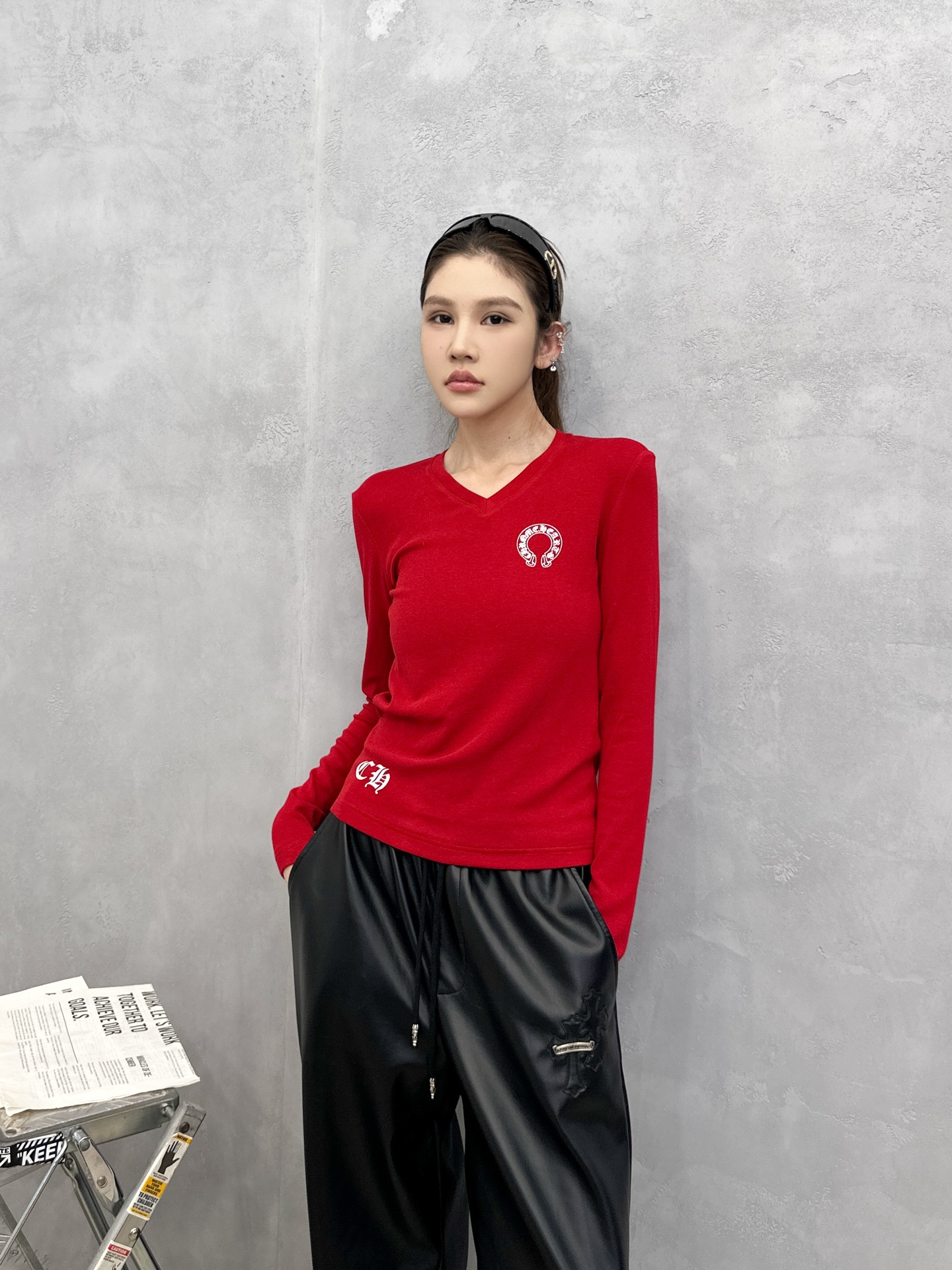 克罗心 ｜ 新款长袖打底，成衣洗水印花工艺，人棉混纺面料，休闲时尚，尺码sml