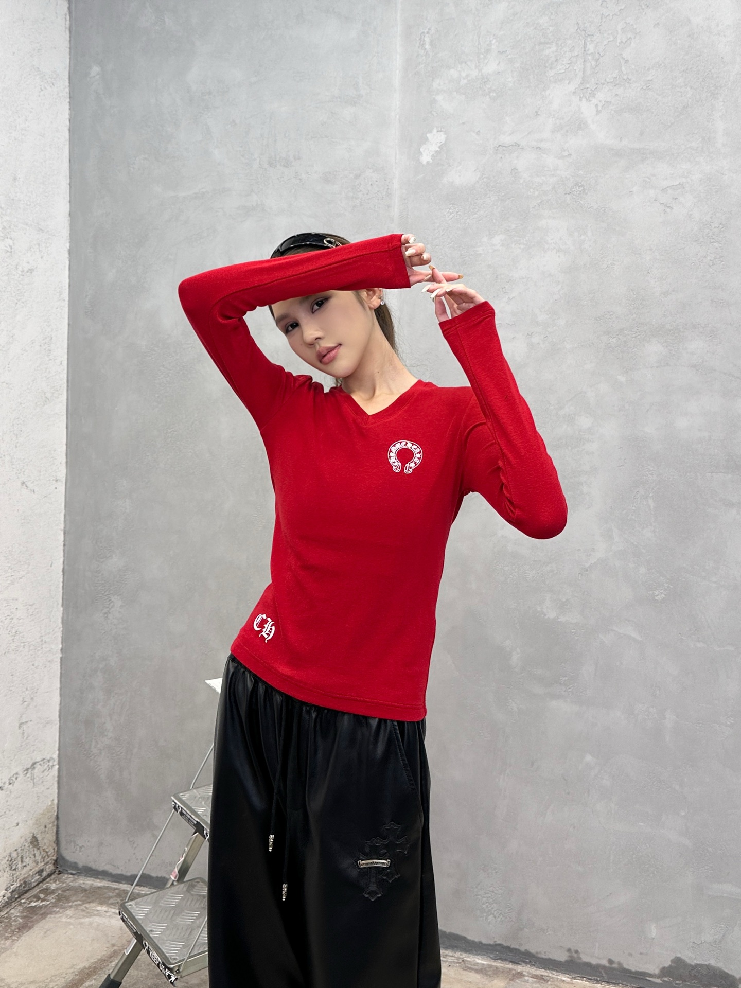 克罗心 ｜ 新款长袖打底，成衣洗水印花工艺，人棉混纺面料，休闲时尚，尺码sml