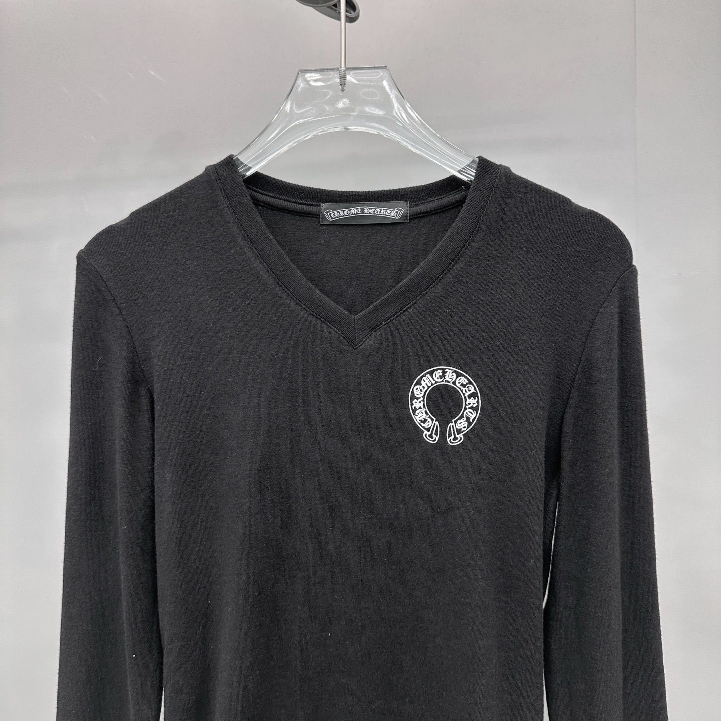 Chrome Hearts new long sleeve base layer, garment washed print, rayon blend fabric, casual fashion, sizes S M L.-Big cat