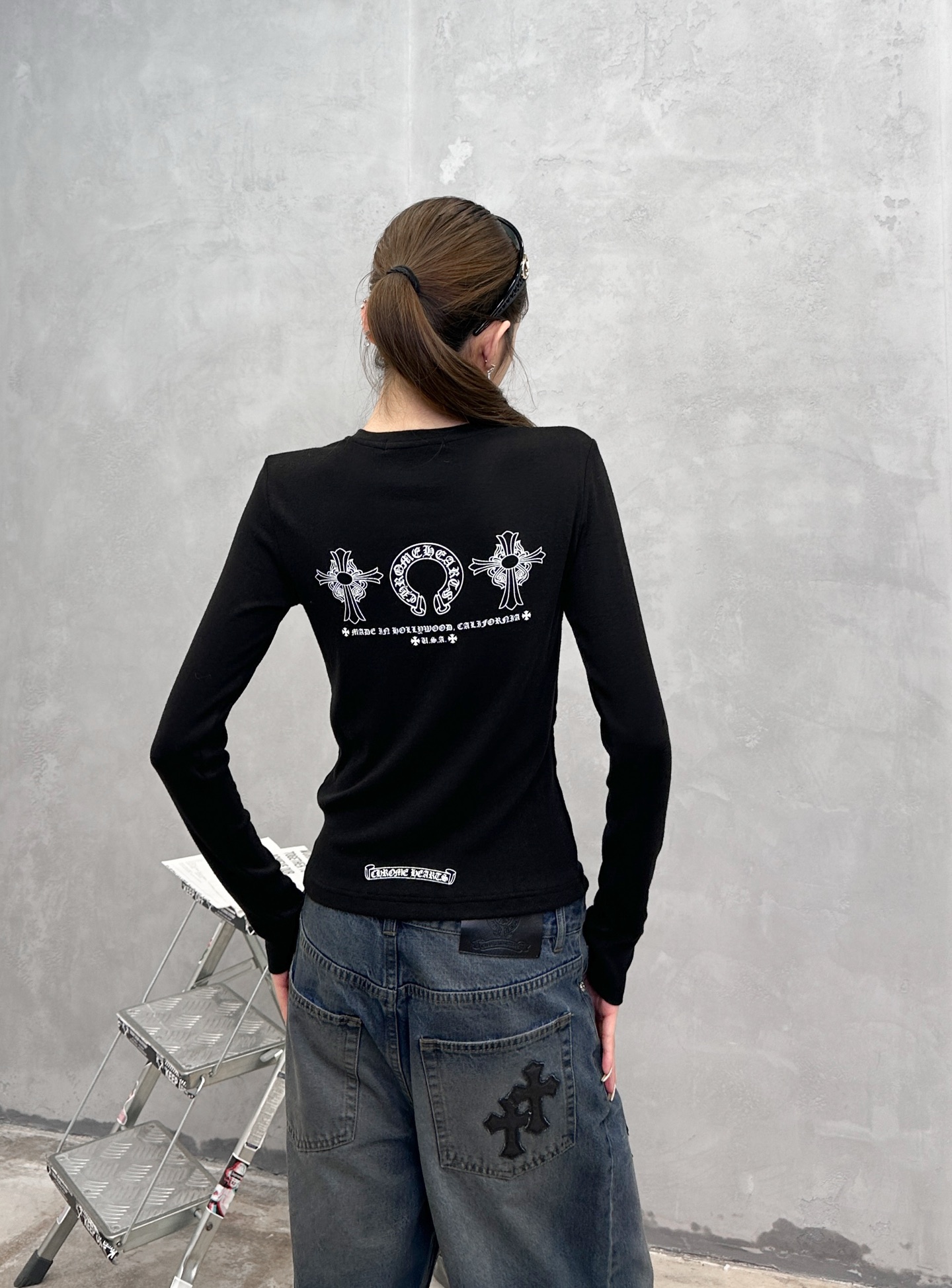 克罗心 ｜ 新款长袖打底，成衣洗水印花工艺，人棉混纺面料，休闲时尚，尺码sml