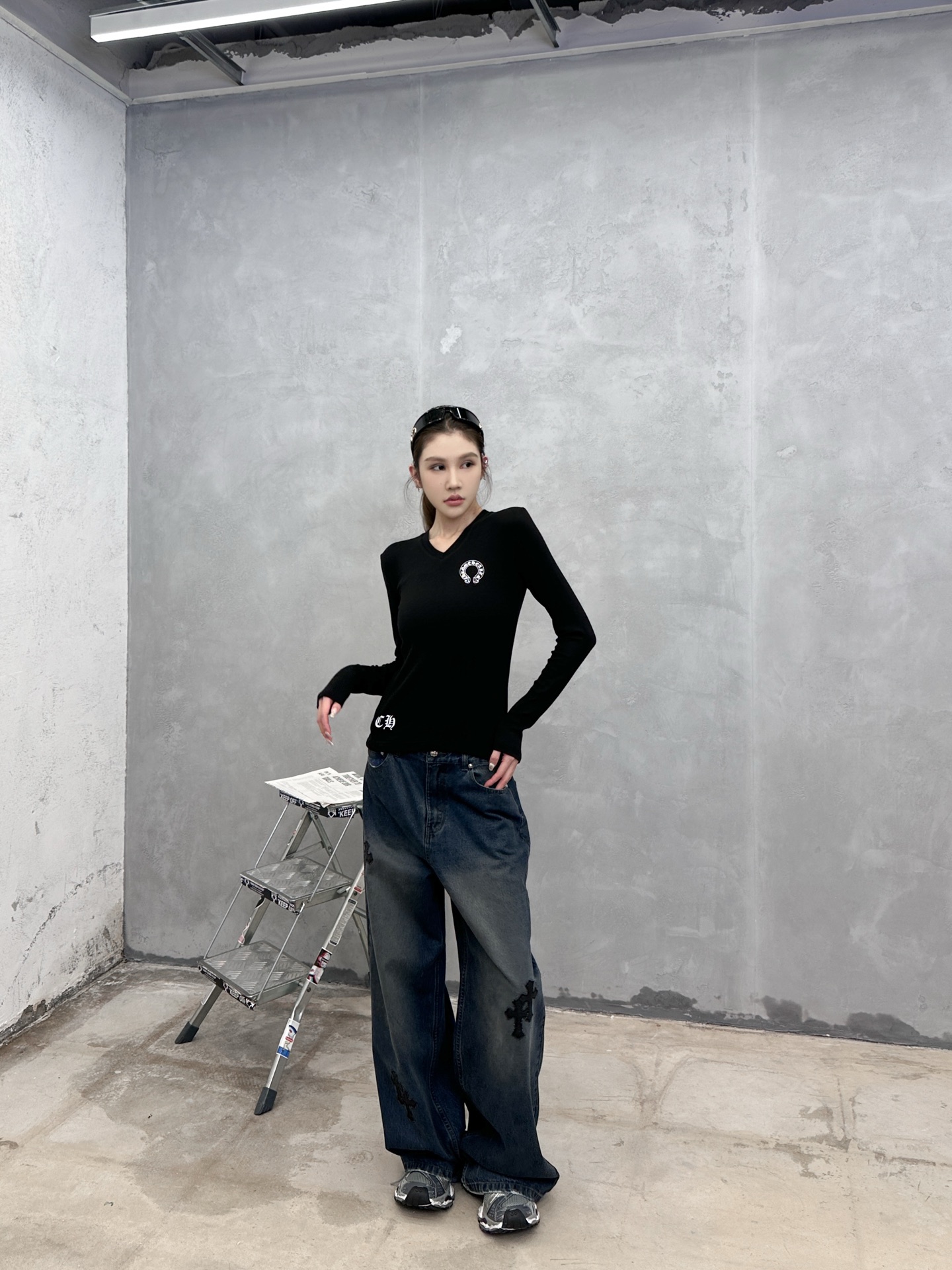 克罗心 ｜ 新款长袖打底，成衣洗水印花工艺，人棉混纺面料，休闲时尚，尺码sml