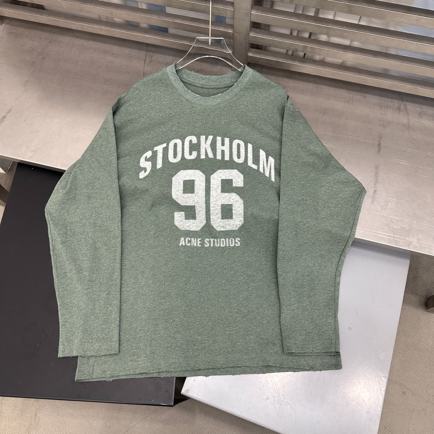 Acne ｜ 新款长袖t，成衣洗水吊磨印花工艺，男女同款，尺码sml