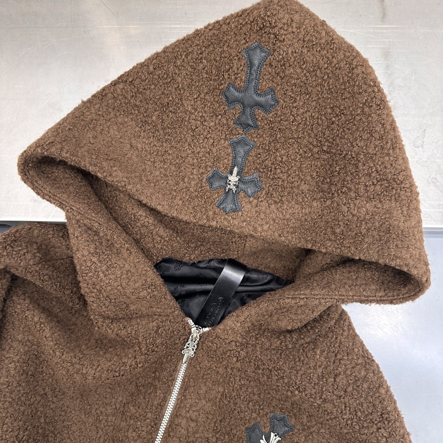 克罗心 ｜ 新款休闲外套，进口羊圈羊毛面料加品牌定制提花里布，手工车十字标，男女同款，尺码sml