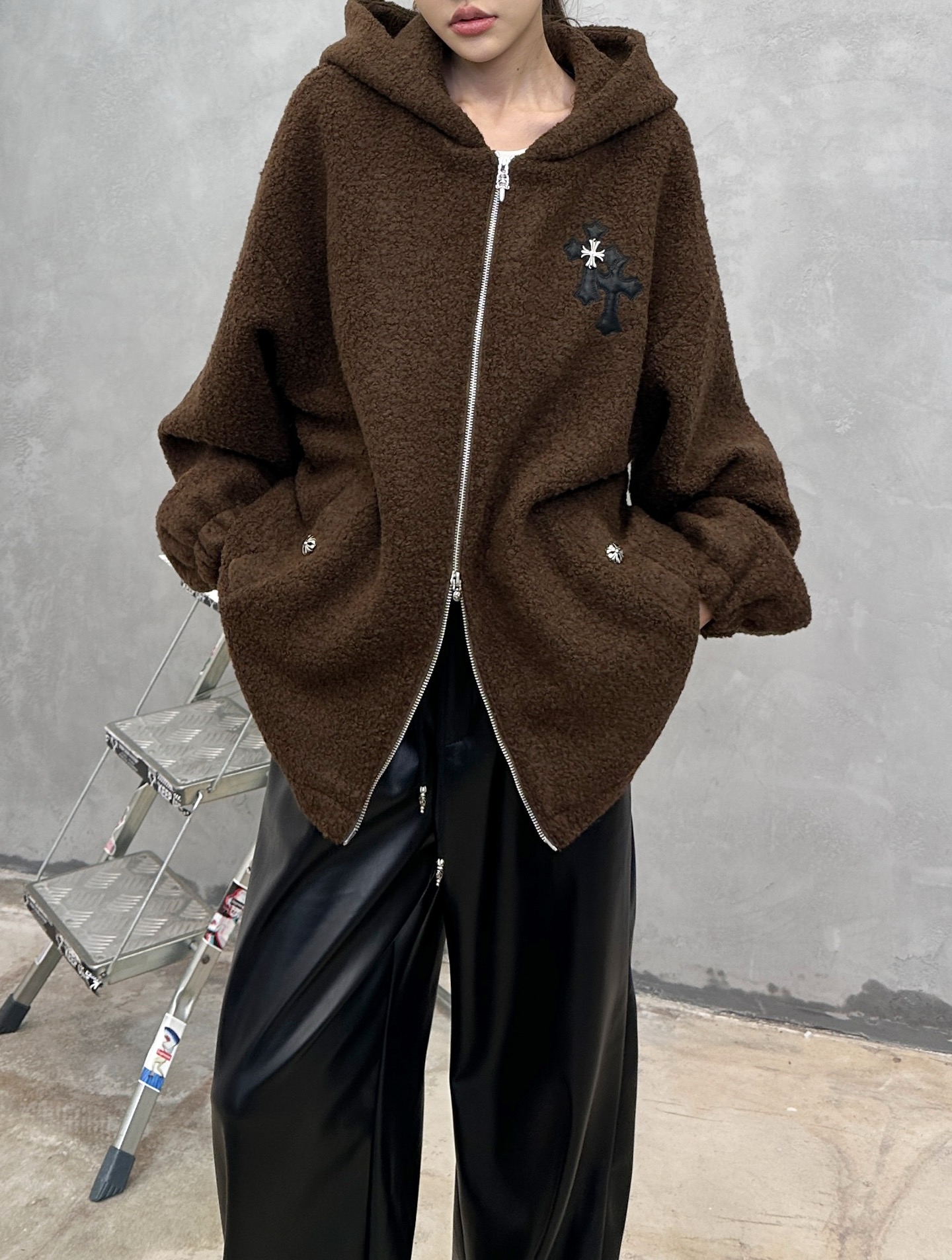 克罗心 ｜ 新款休闲外套，进口羊圈羊毛面料加品牌定制提花里布，手工车十字标，男女同款，尺码sml