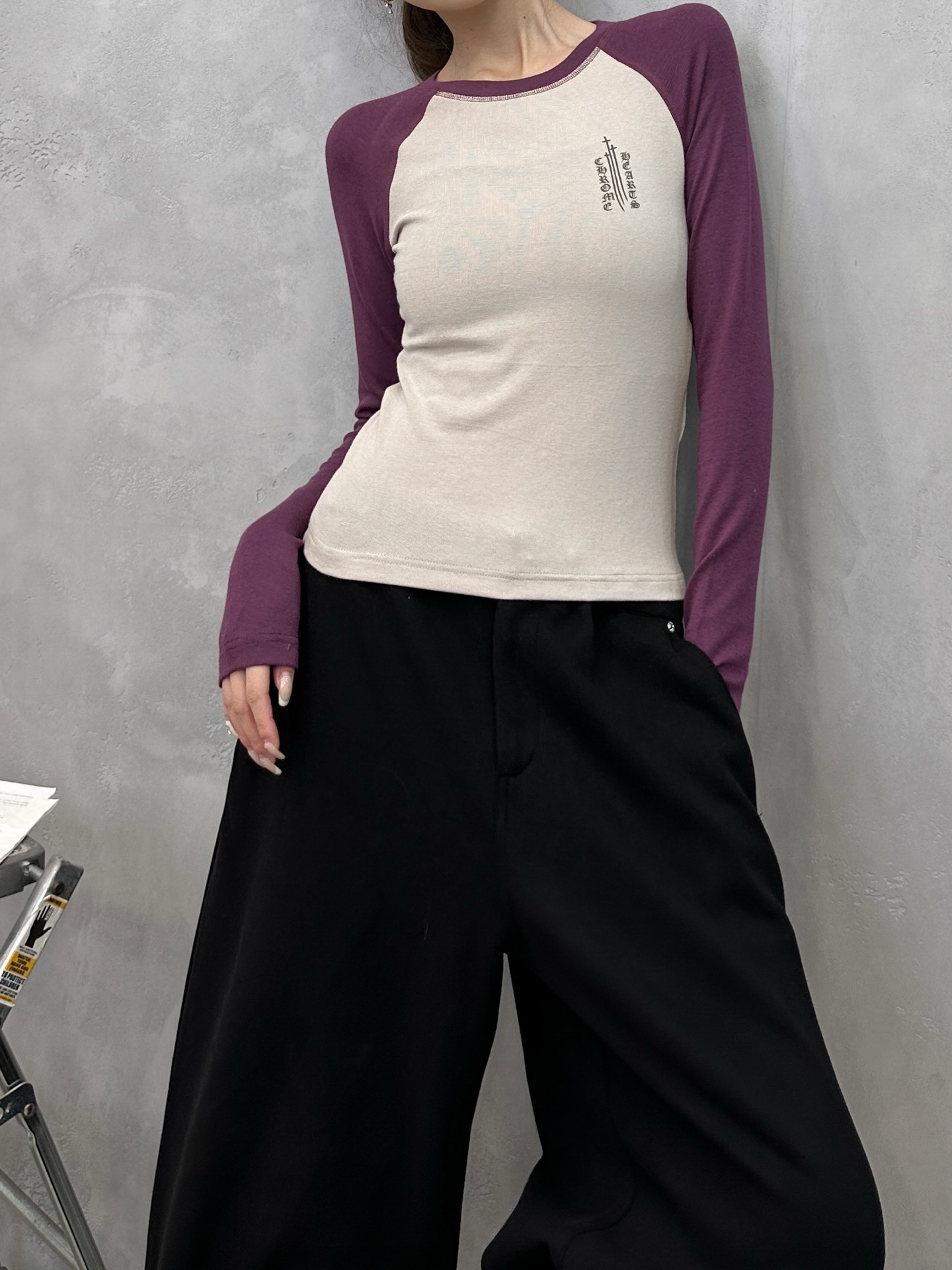 克罗心 ｜ 新款长袖打底，成衣洗水固色工艺加印花哈苏线做工，人棉混纺面料，休闲时尚，尺码sml