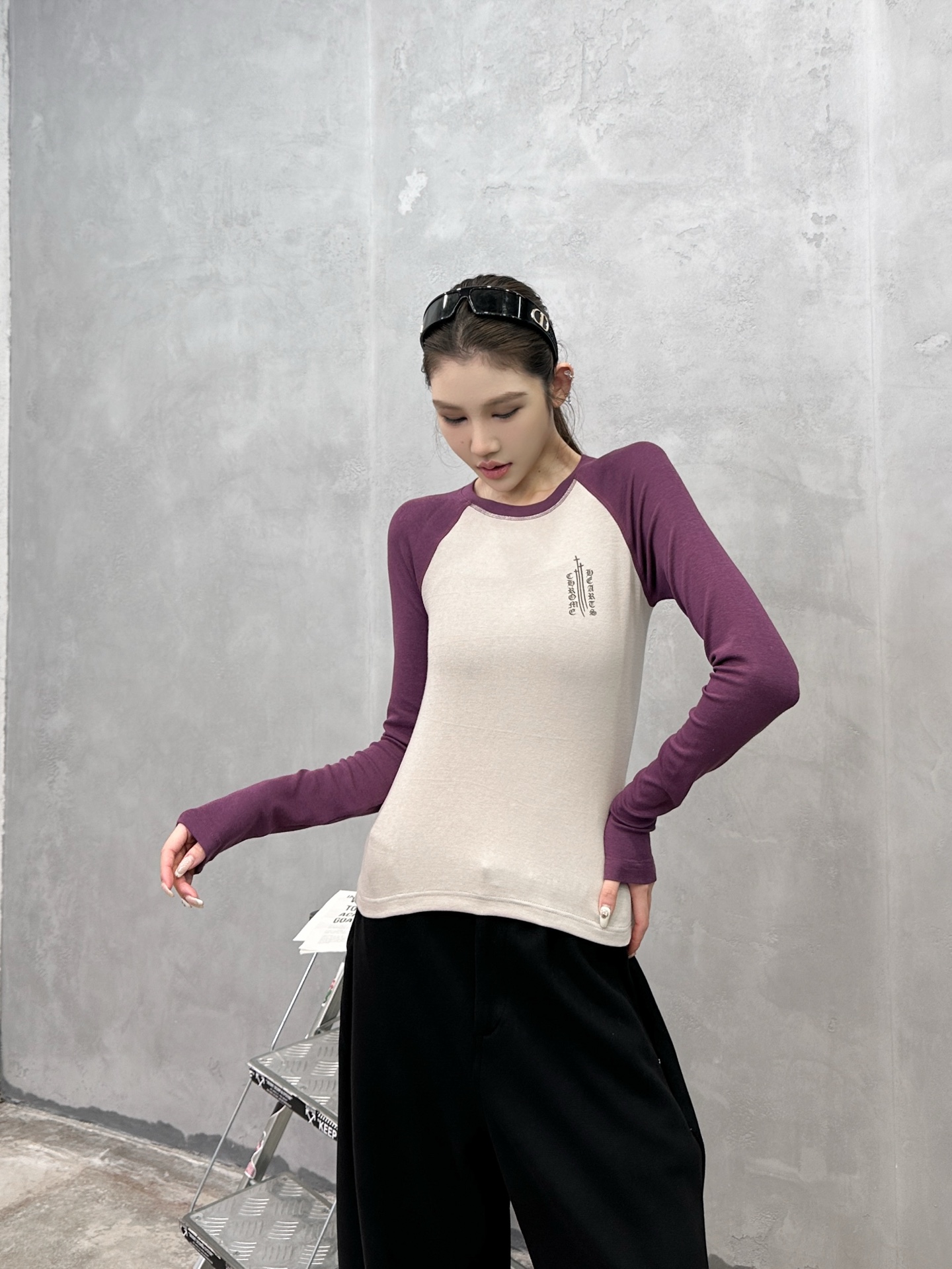 克罗心 ｜ 新款长袖打底，成衣洗水固色工艺加印花哈苏线做工，人棉混纺面料，休闲时尚，尺码sml