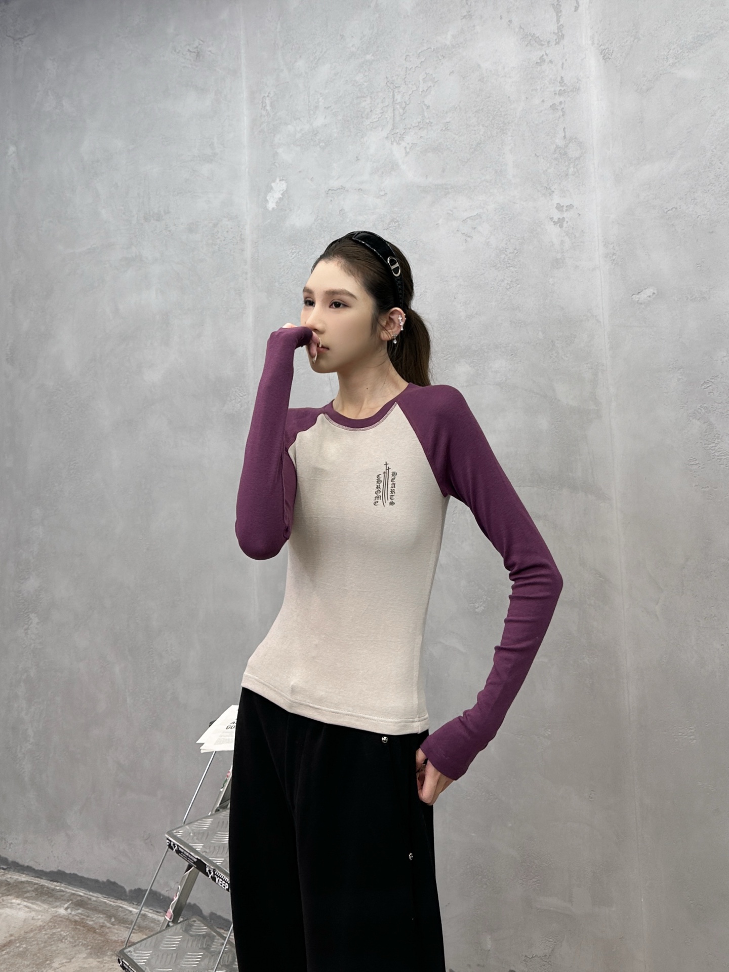 克罗心 ｜ 新款长袖打底，成衣洗水固色工艺加印花哈苏线做工，人棉混纺面料，休闲时尚，尺码sml