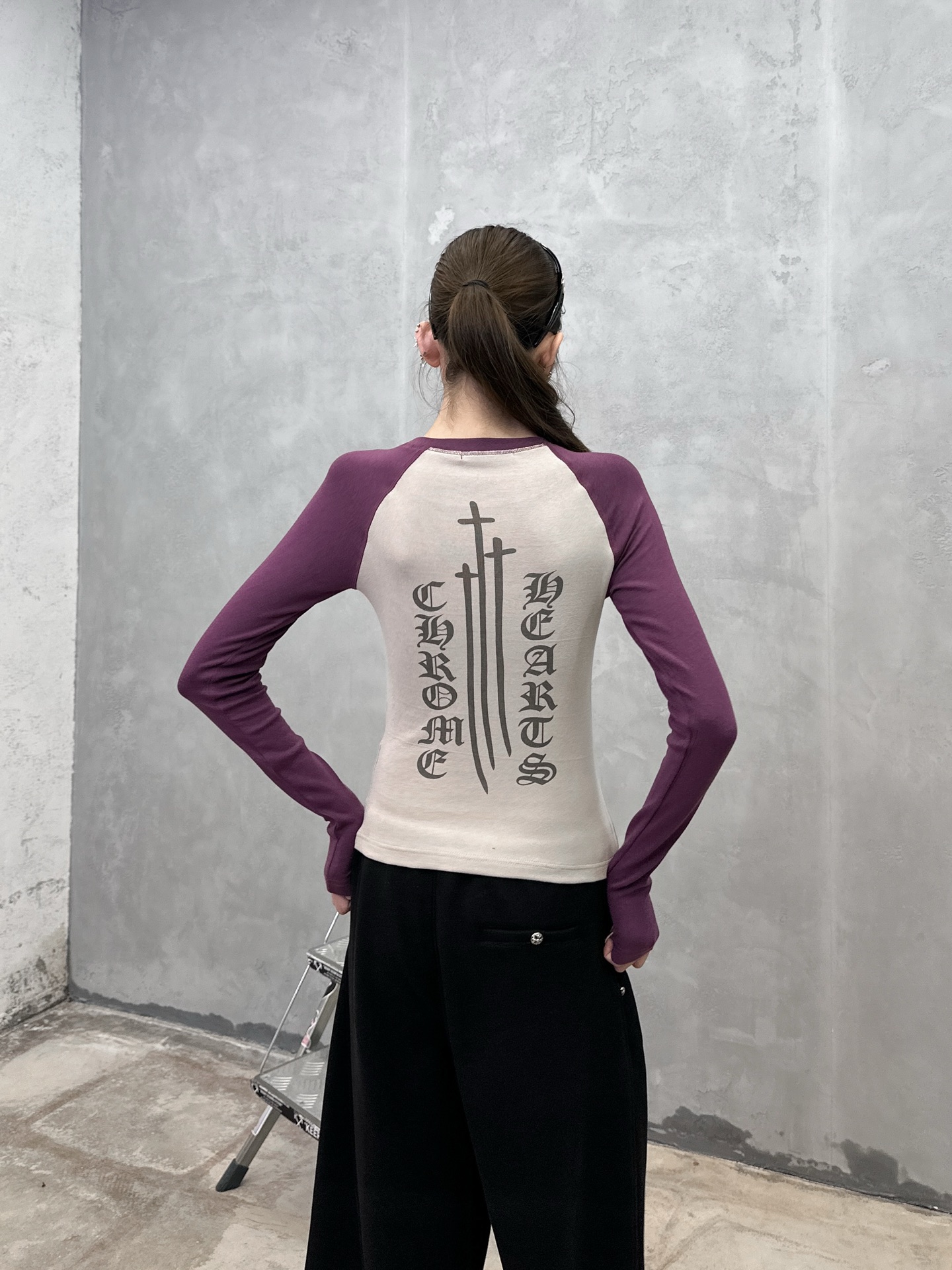 克罗心 ｜ 新款长袖打底，成衣洗水固色工艺加印花哈苏线做工，人棉混纺面料，休闲时尚，尺码sml