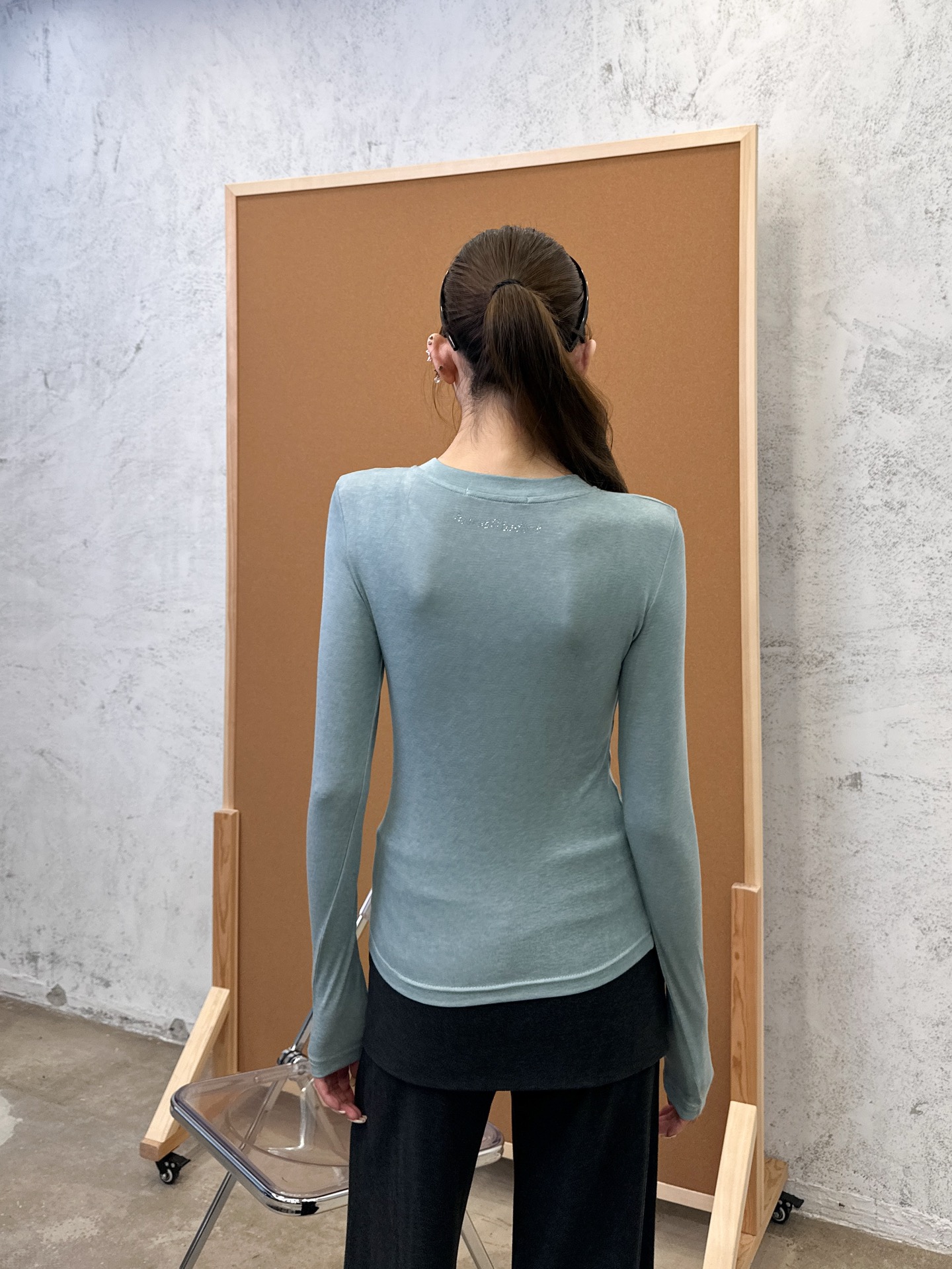 Acne ｜ 新款长袖打底，成衣洗水烫钻工艺，莱赛尔混纺面料，休闲时尚，尺码sml