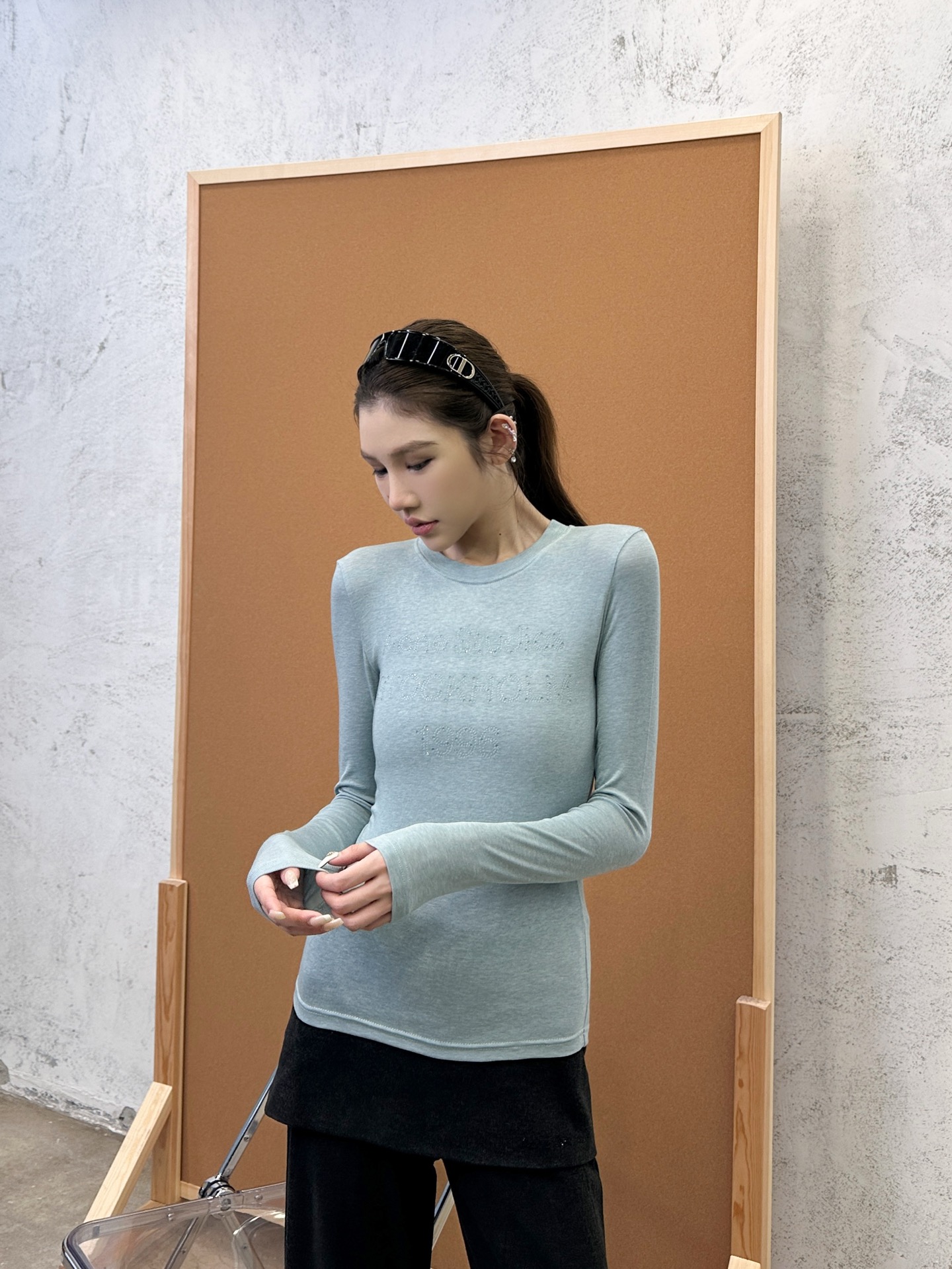 Acne ｜ 新款长袖打底，成衣洗水烫钻工艺，莱赛尔混纺面料，休闲时尚，尺码sml