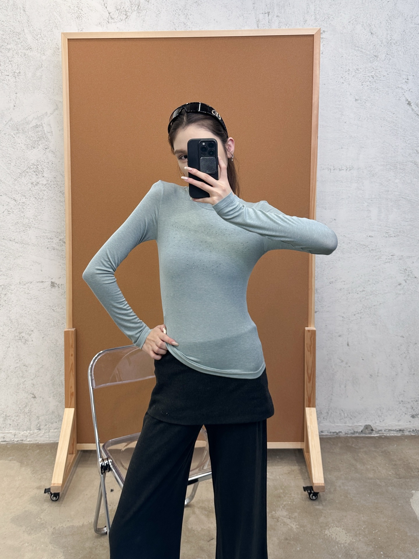 Acne ｜ 新款长袖打底，成衣洗水烫钻工艺，莱赛尔混纺面料，休闲时尚，尺码sml